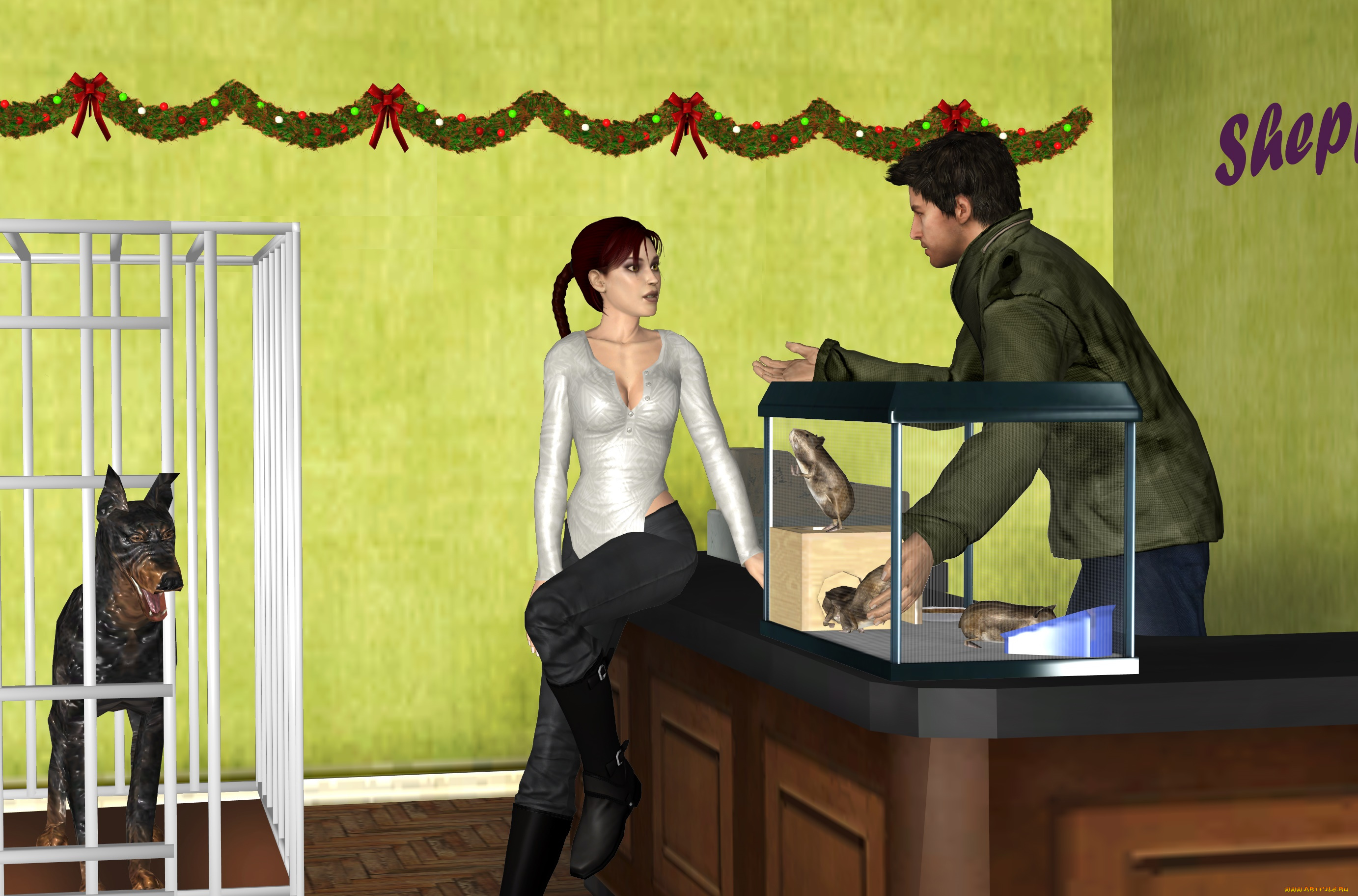 3д, графика, люди, , people, девушка, взгляд, фон