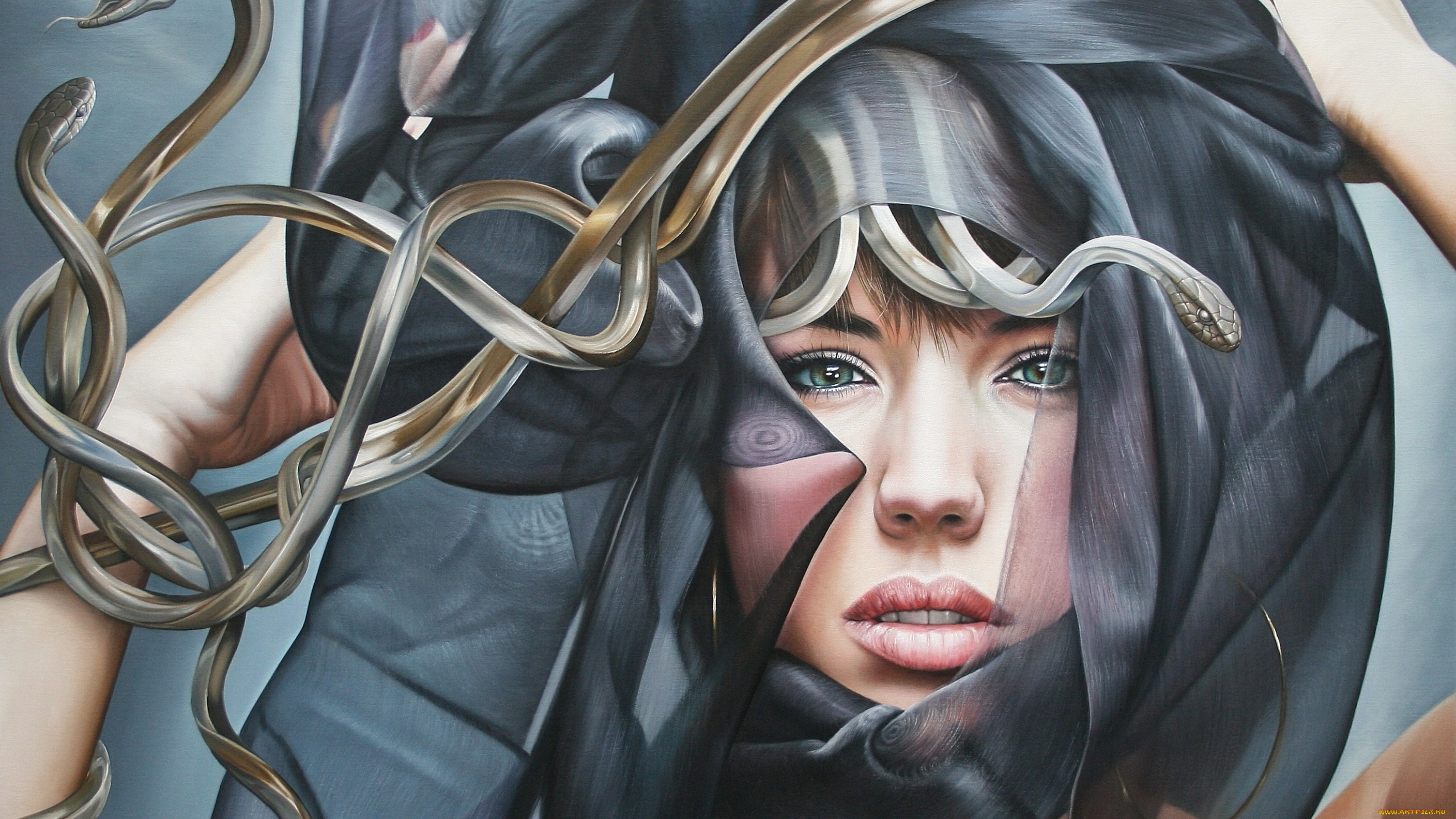 фэнтези, девушки, змеи, девушка, арт