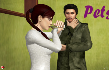 Картинка 3д+графика люди+ people девушка взгляд фон