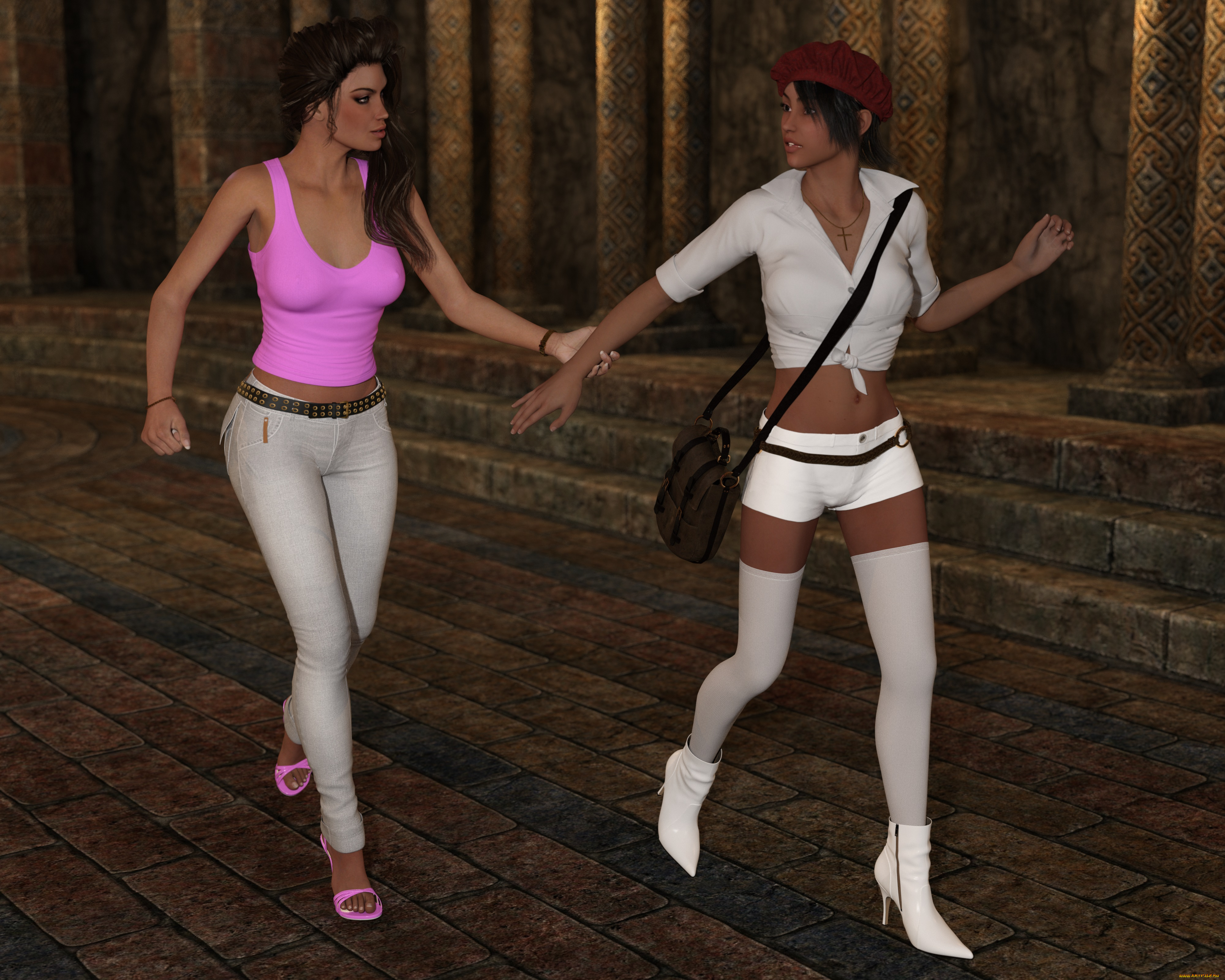 berberia, 3д, графика, фантазия, , fantasy, девушки, фон, взгляд