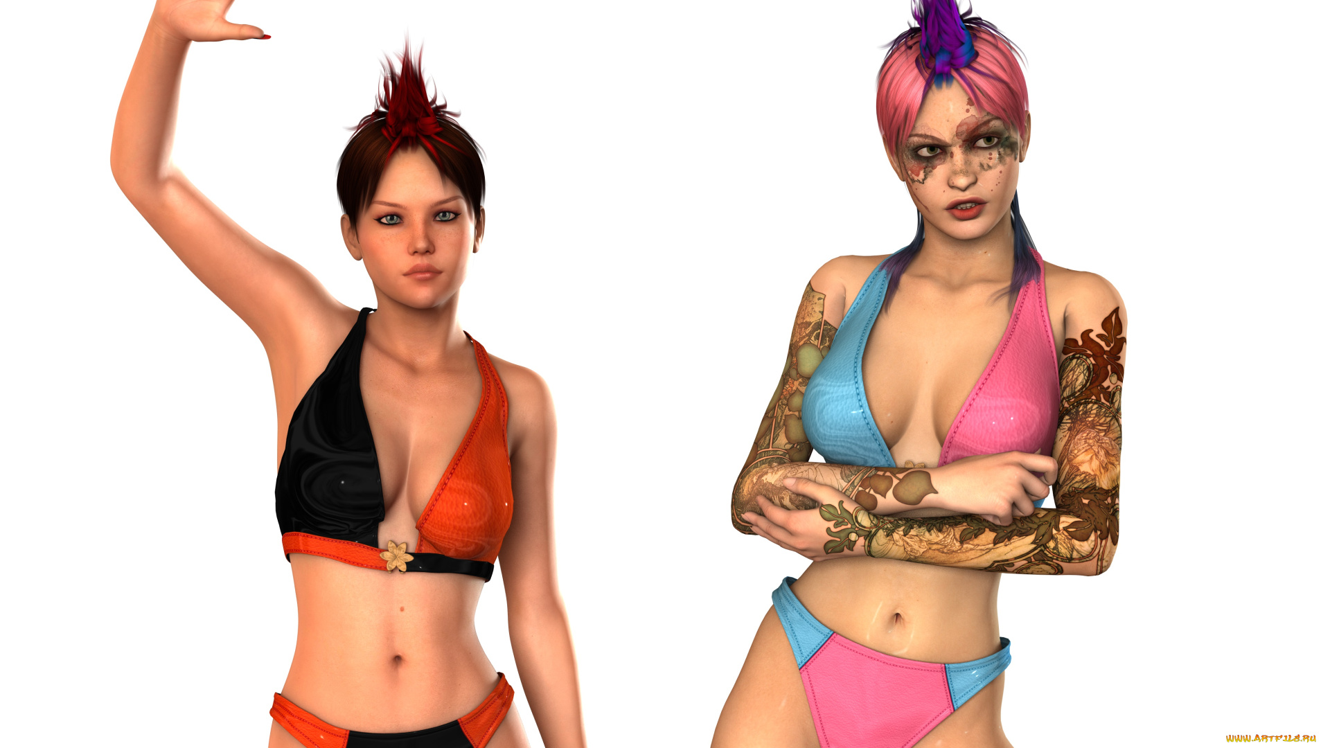 3д, графика, люди, , people, девушки, фон, взгляд