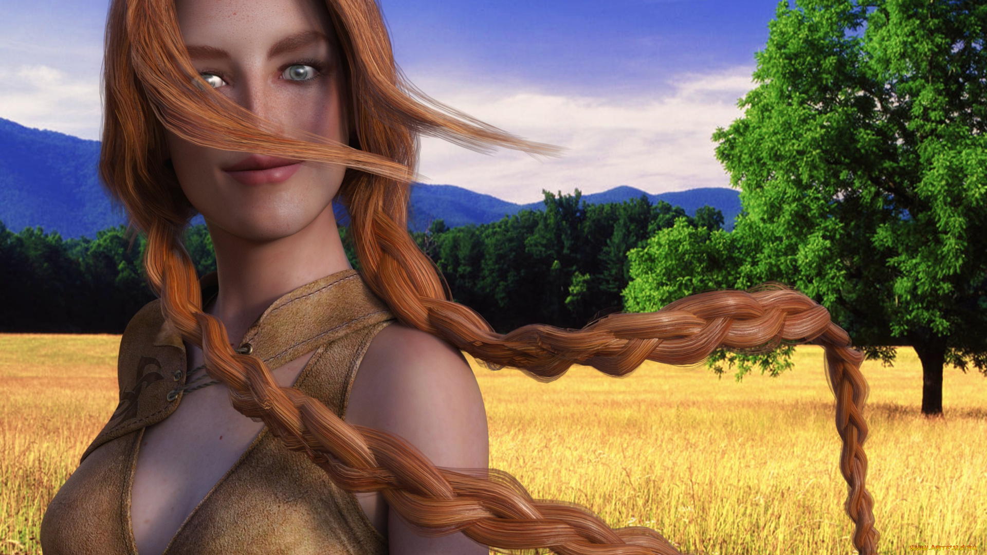 3д, графика, люди, , people, фон, взгляд, девушка