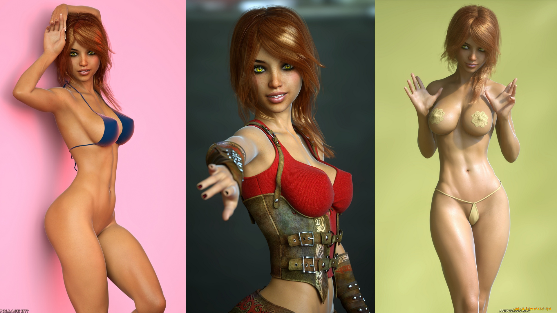 3д, графика, люди, , people, взгляд, фон, девушки