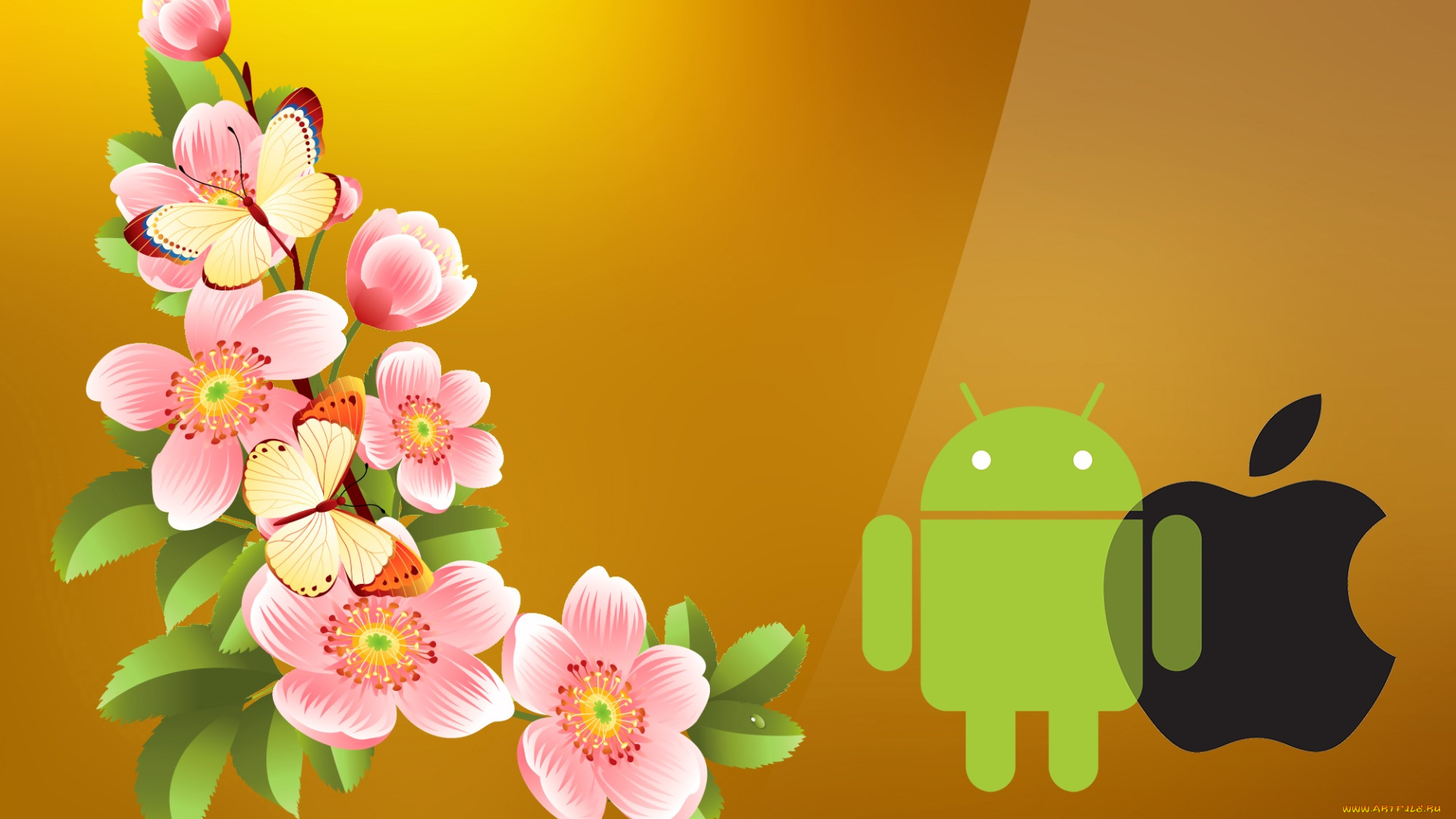 компьютеры, android, фон, логотип