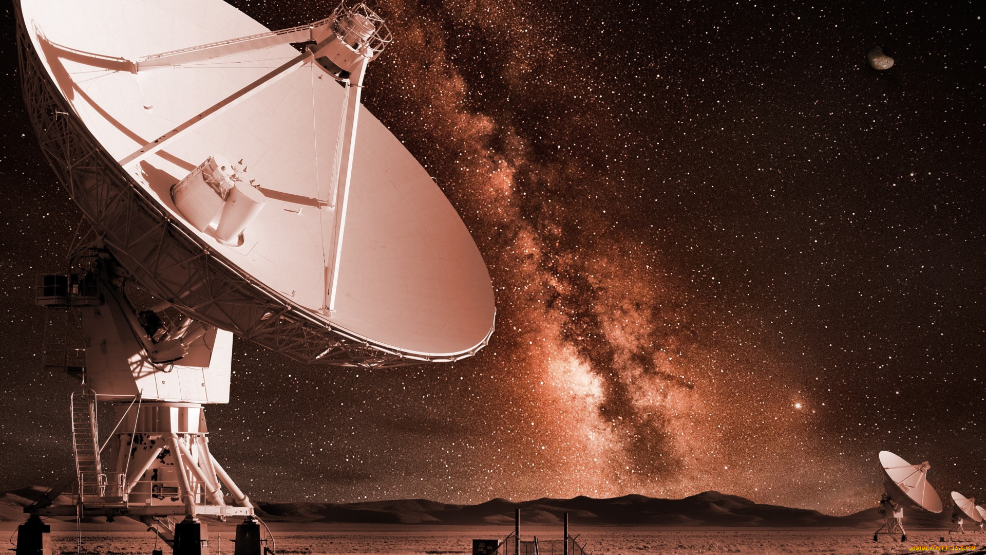 космос, разное, другое, антена, небо, ночь