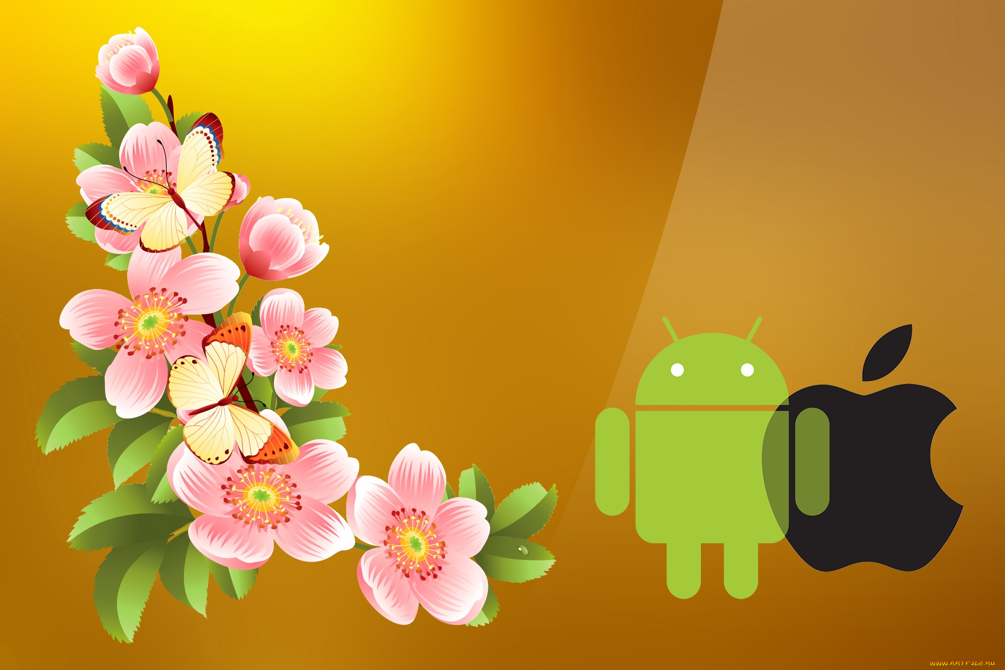 компьютеры, android, фон, логотип