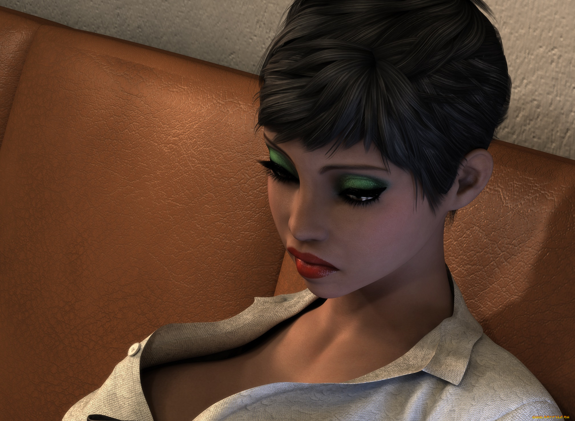 3д, графика, портрет, , portraits, фон, взгляд, девушка