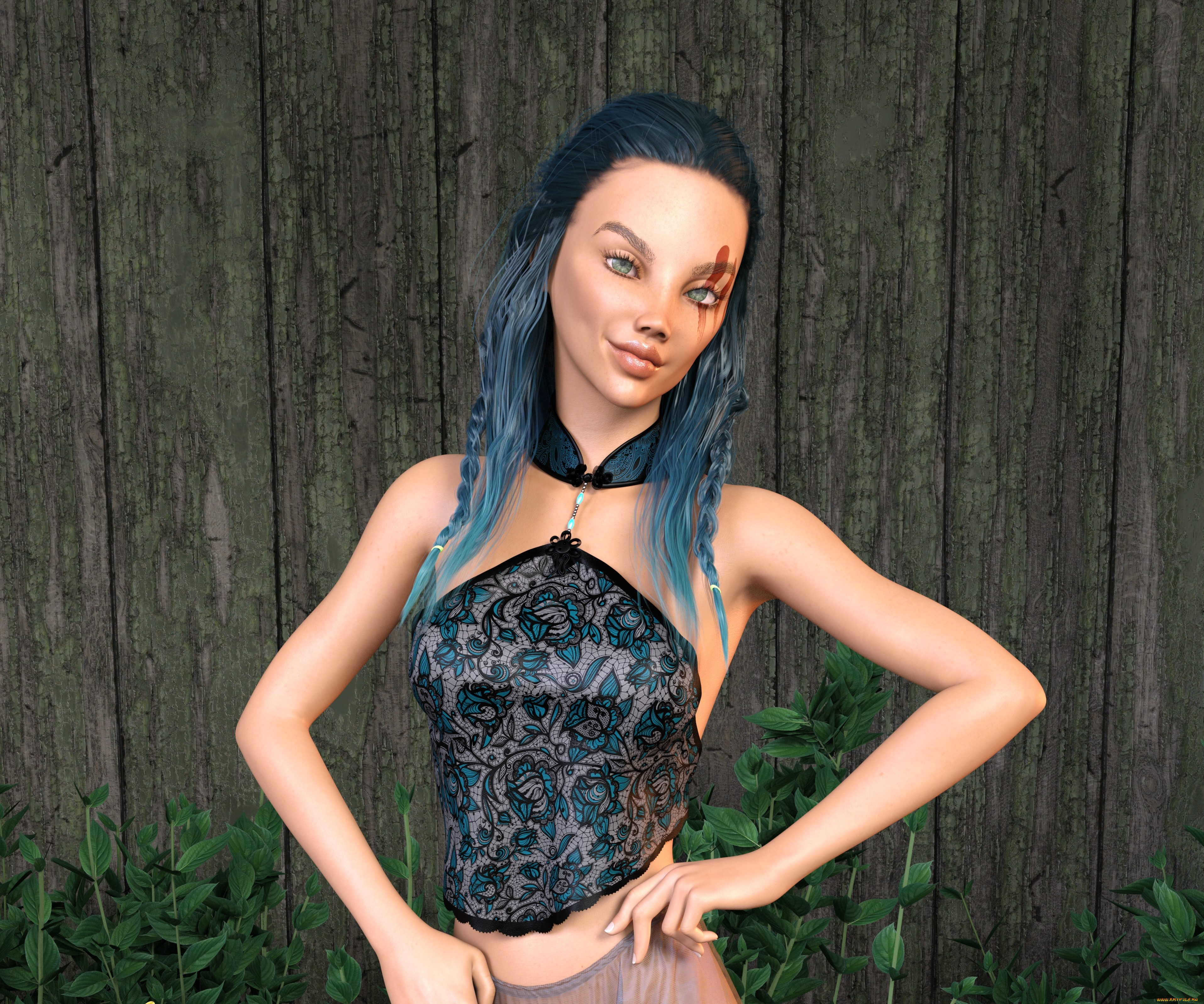 3д, графика, фантазия, , fantasy, фон, взгляд, девушка