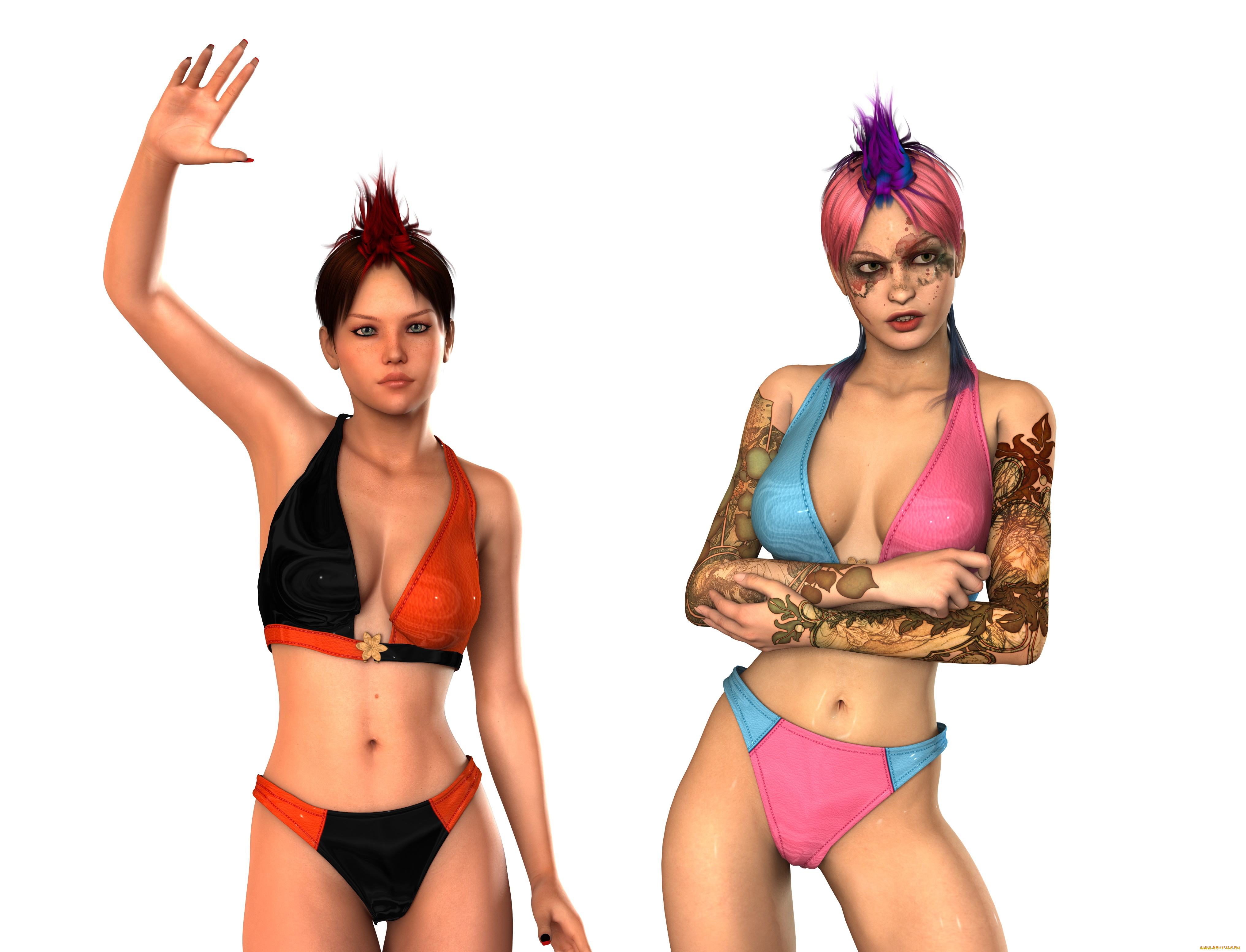 3д, графика, люди, , people, девушки, фон, взгляд