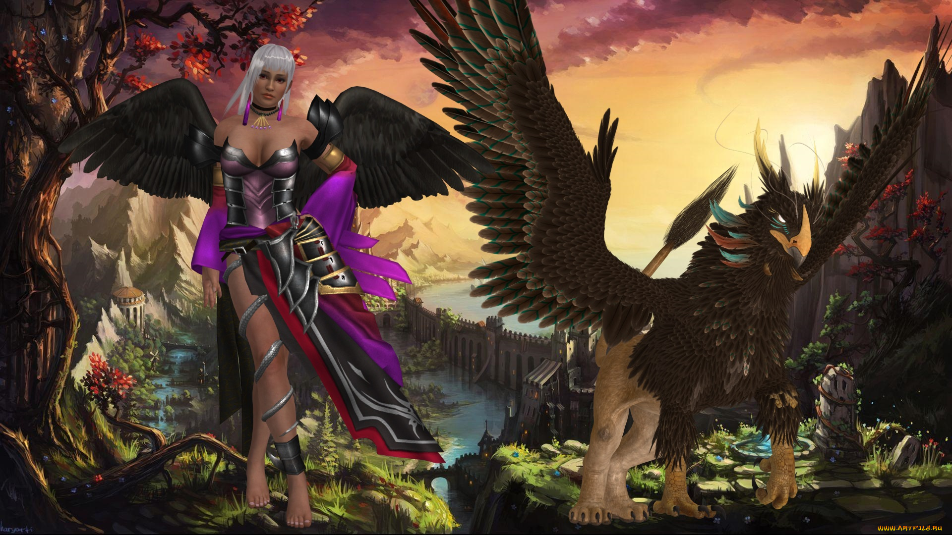 3д, графика, фантазия, , fantasy, девушка, взгляд, фон