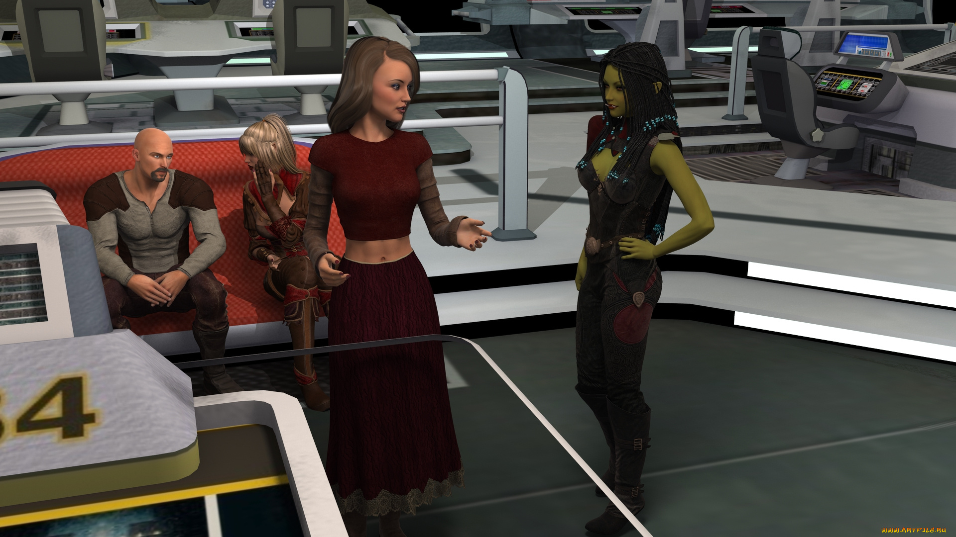 3д, графика, фантазия, , fantasy, девушки, взгляд, фон, грудь