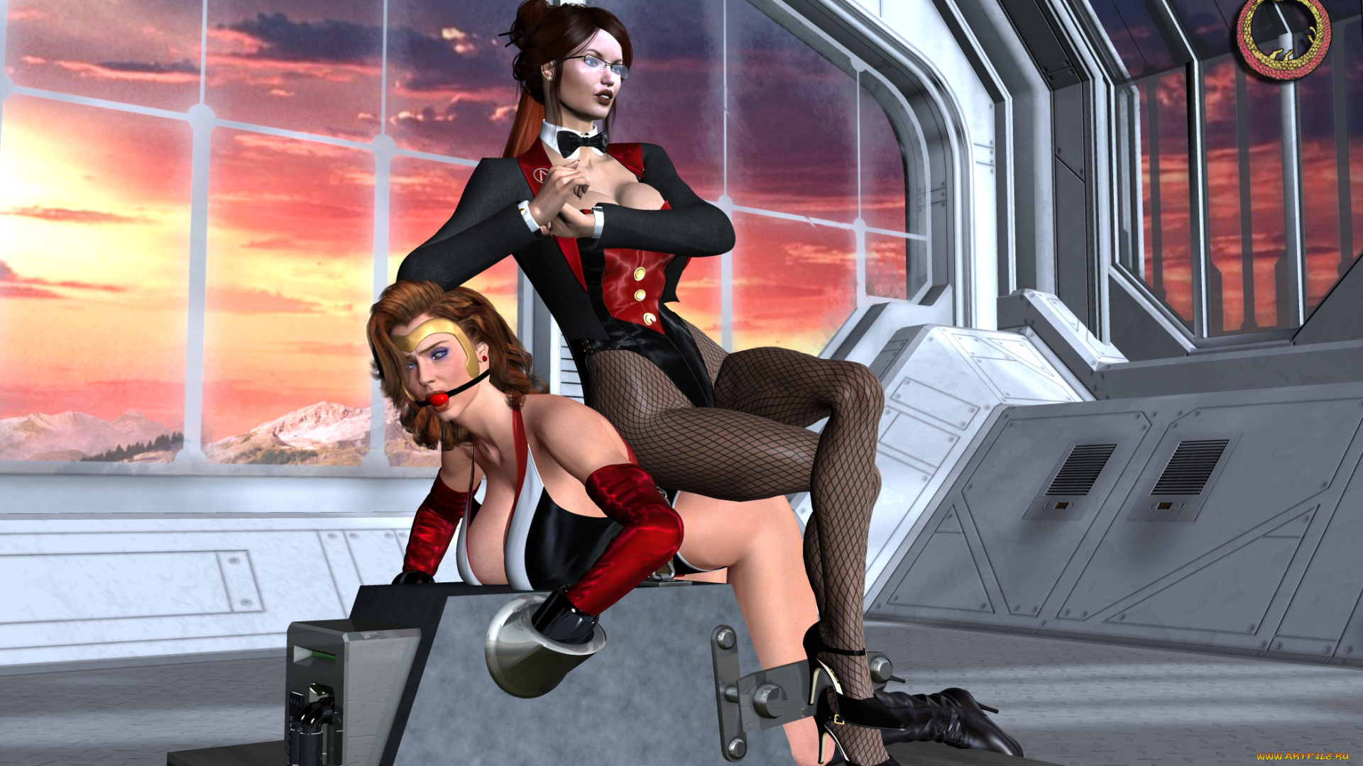 3д, графика, фантазия, , fantasy, девушки, взгляд, фон