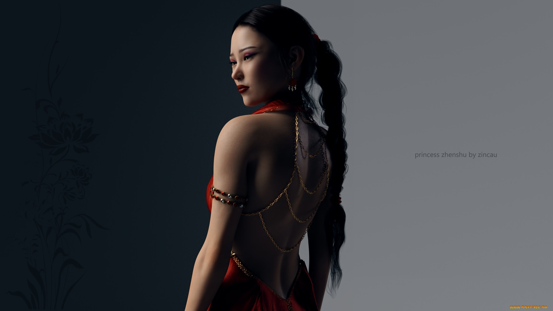 3д, графика, люди, , people, девушка, взгляд, фон