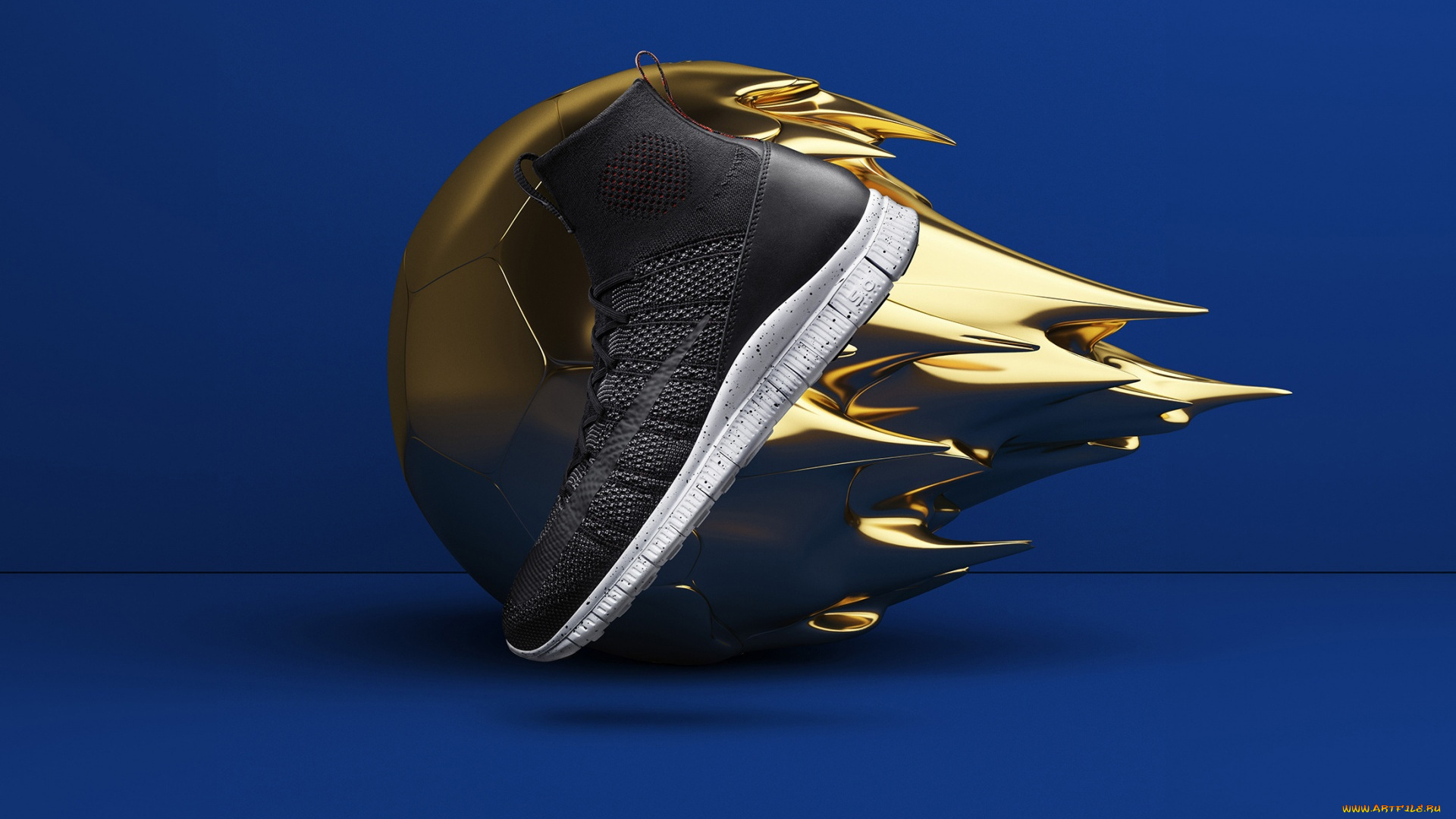 бренды, nike, кроссовки, реклама, обувь, мяч, рендеринг