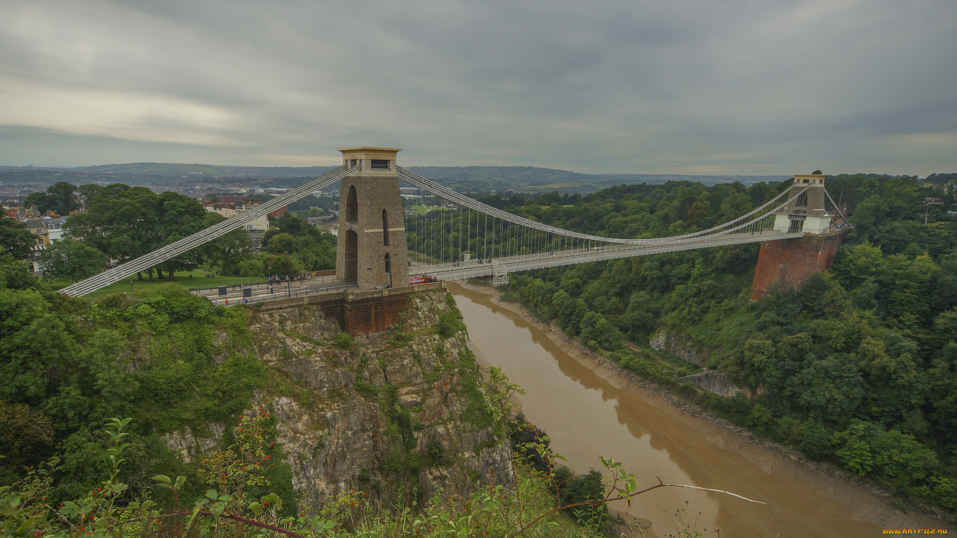 clifton, suspension, bridge, города, -, мосты, простор