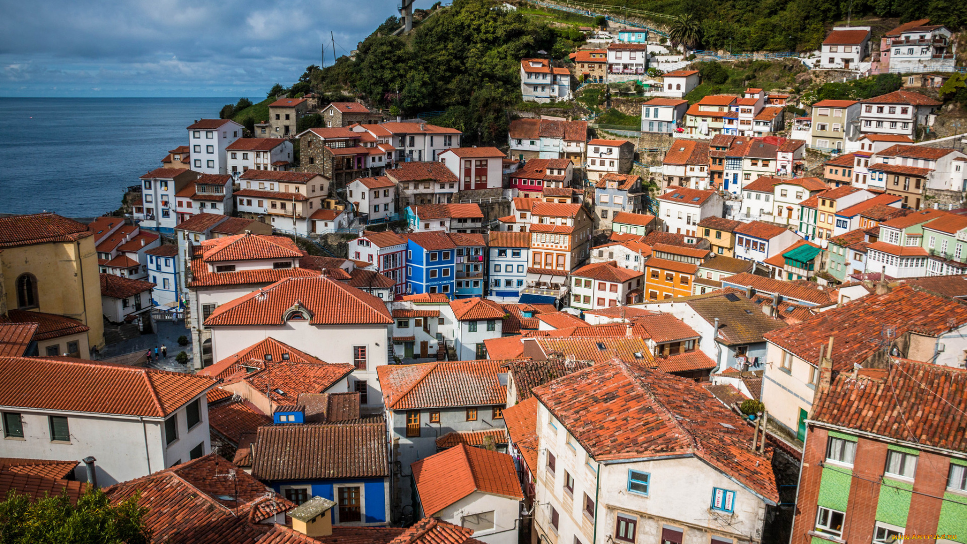 cudillero, города, -, панорамы, простор