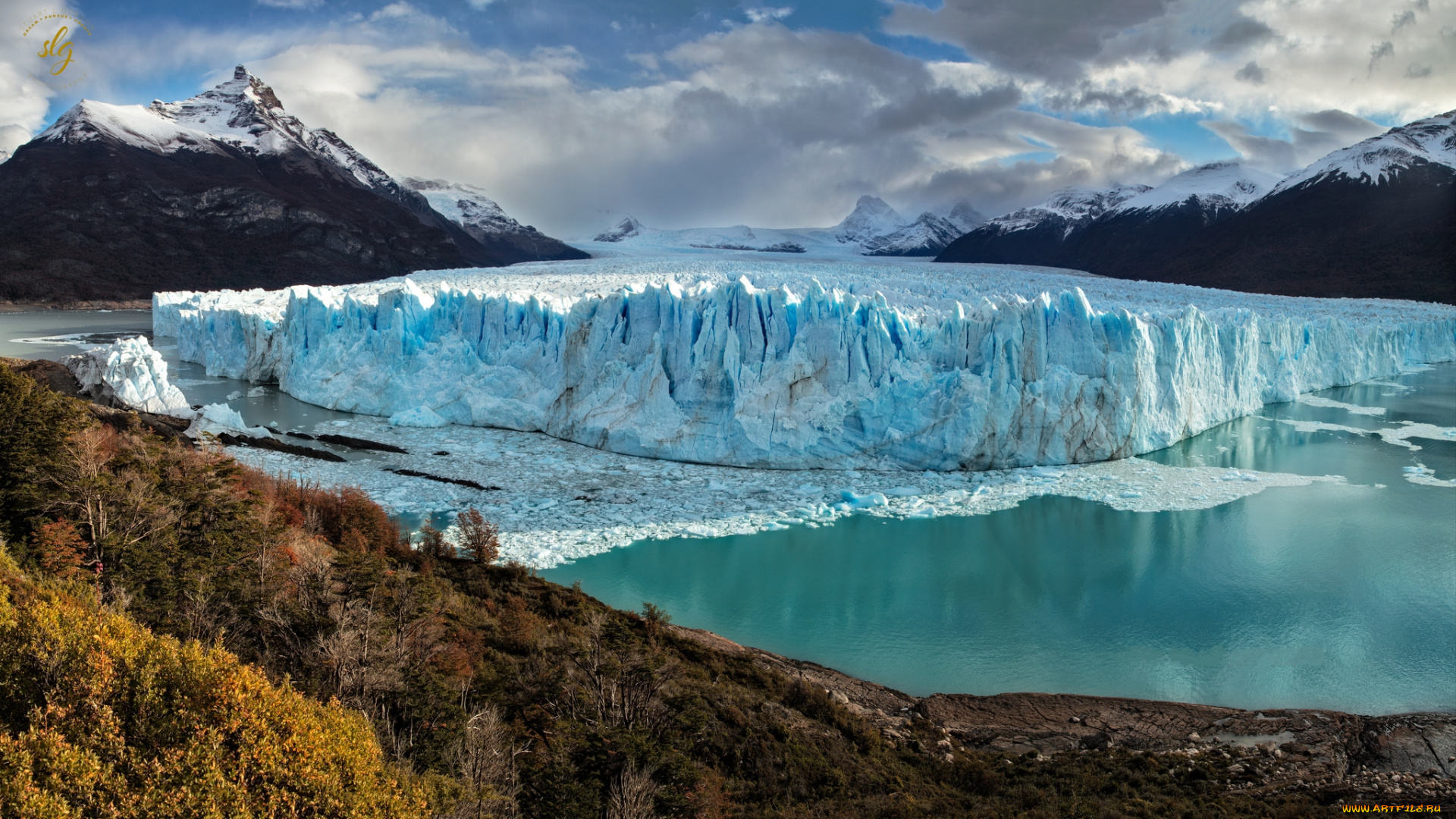 природа, айсберги, и, ледники, простор