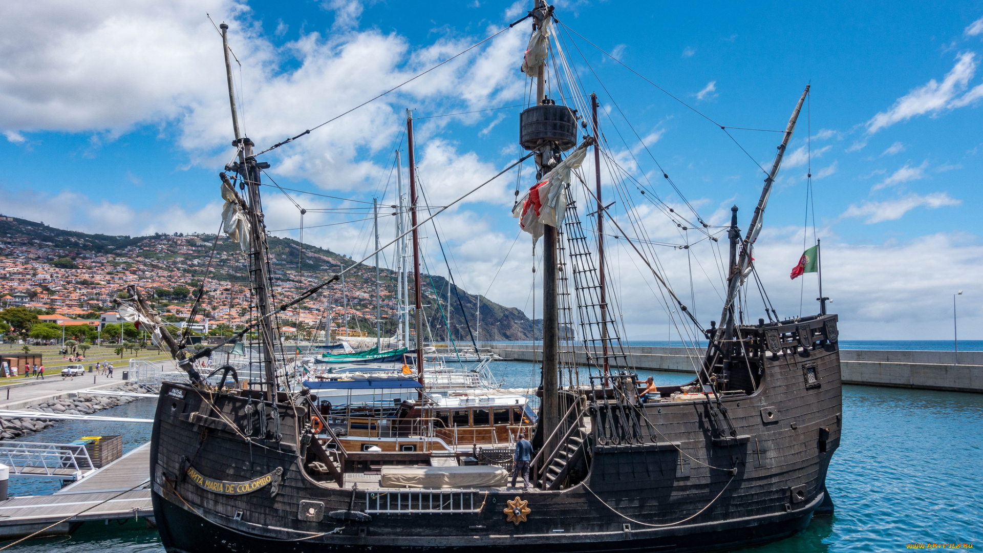 santa, maria, de, colombo, корабли, парусники, каравела