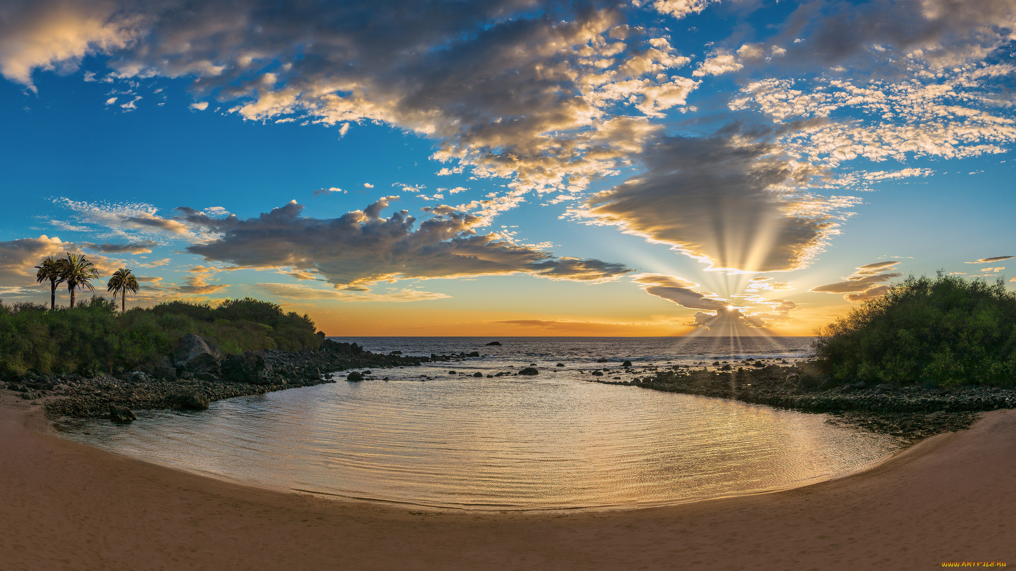 природа, побережье, простор