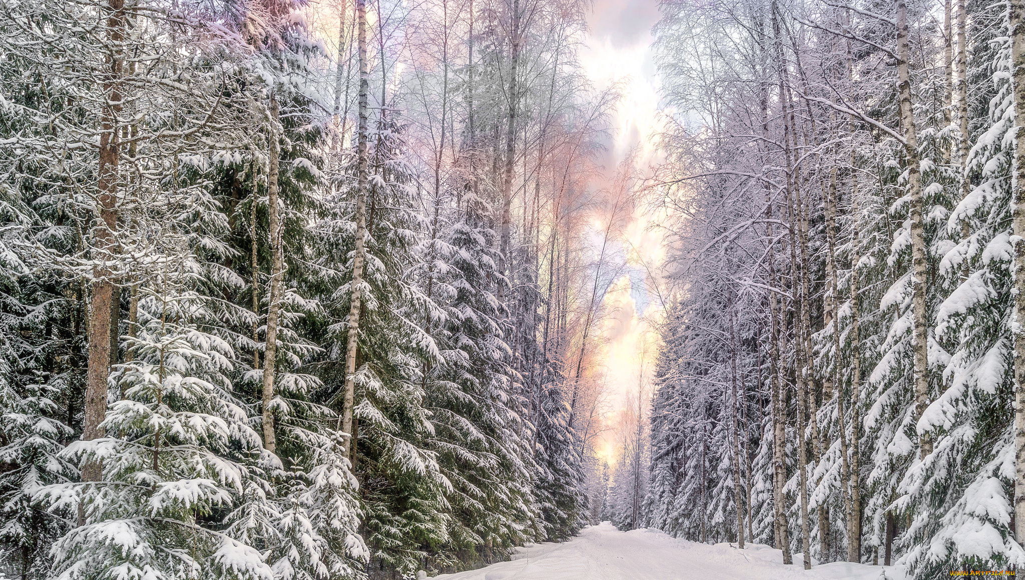 природа, зима, простор