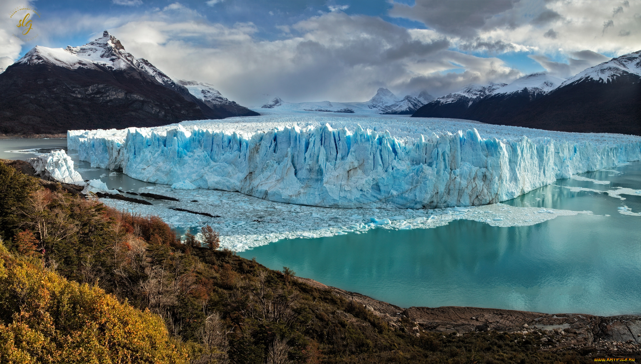 природа, айсберги, и, ледники, простор