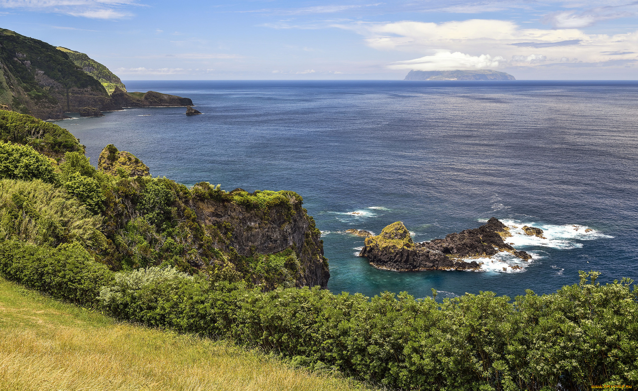 природа, побережье, простор