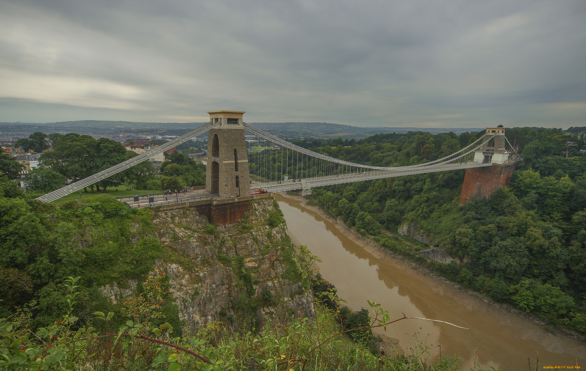 clifton, suspension, bridge, города, -, мосты, простор