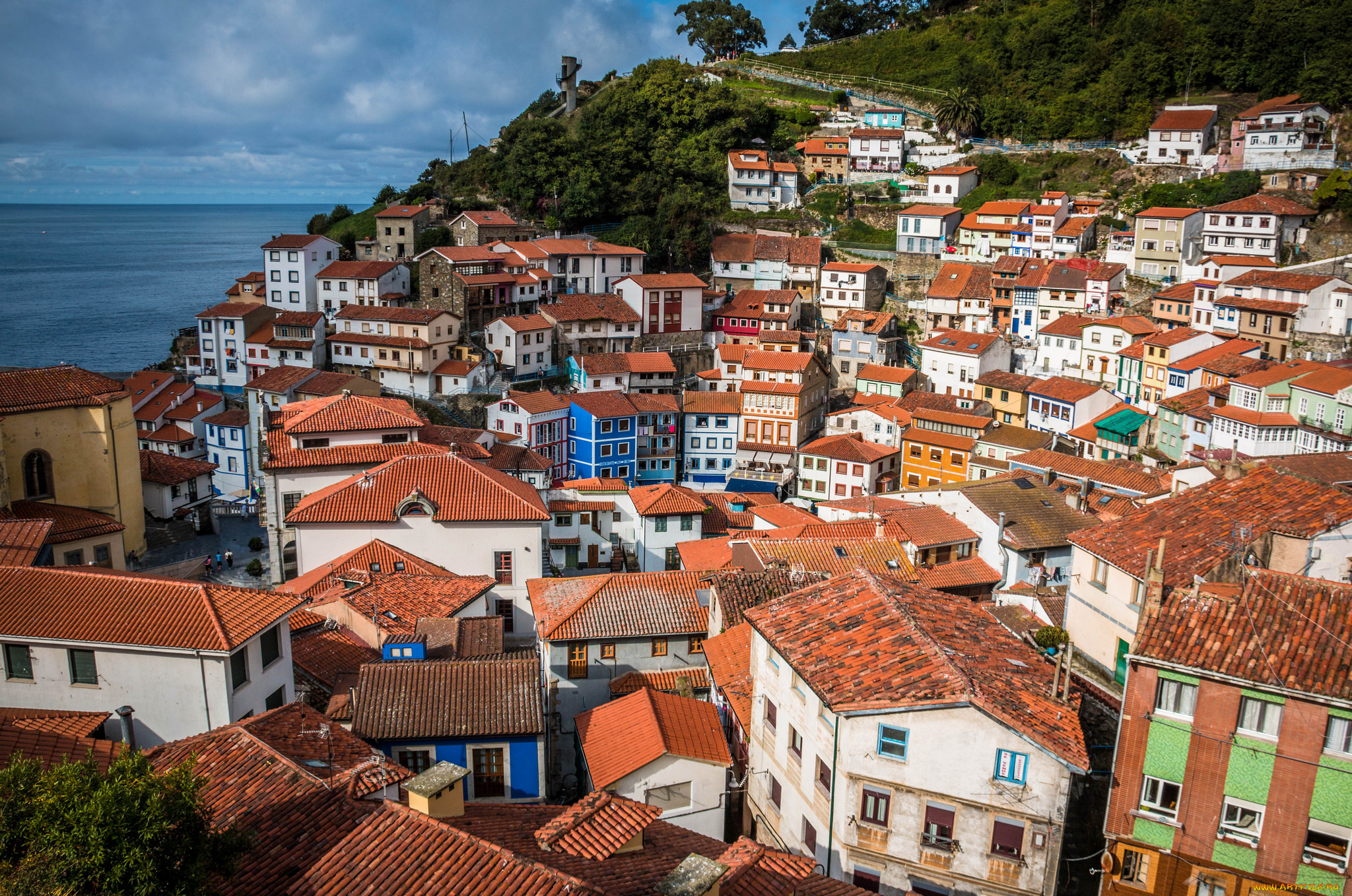 cudillero, города, -, панорамы, простор