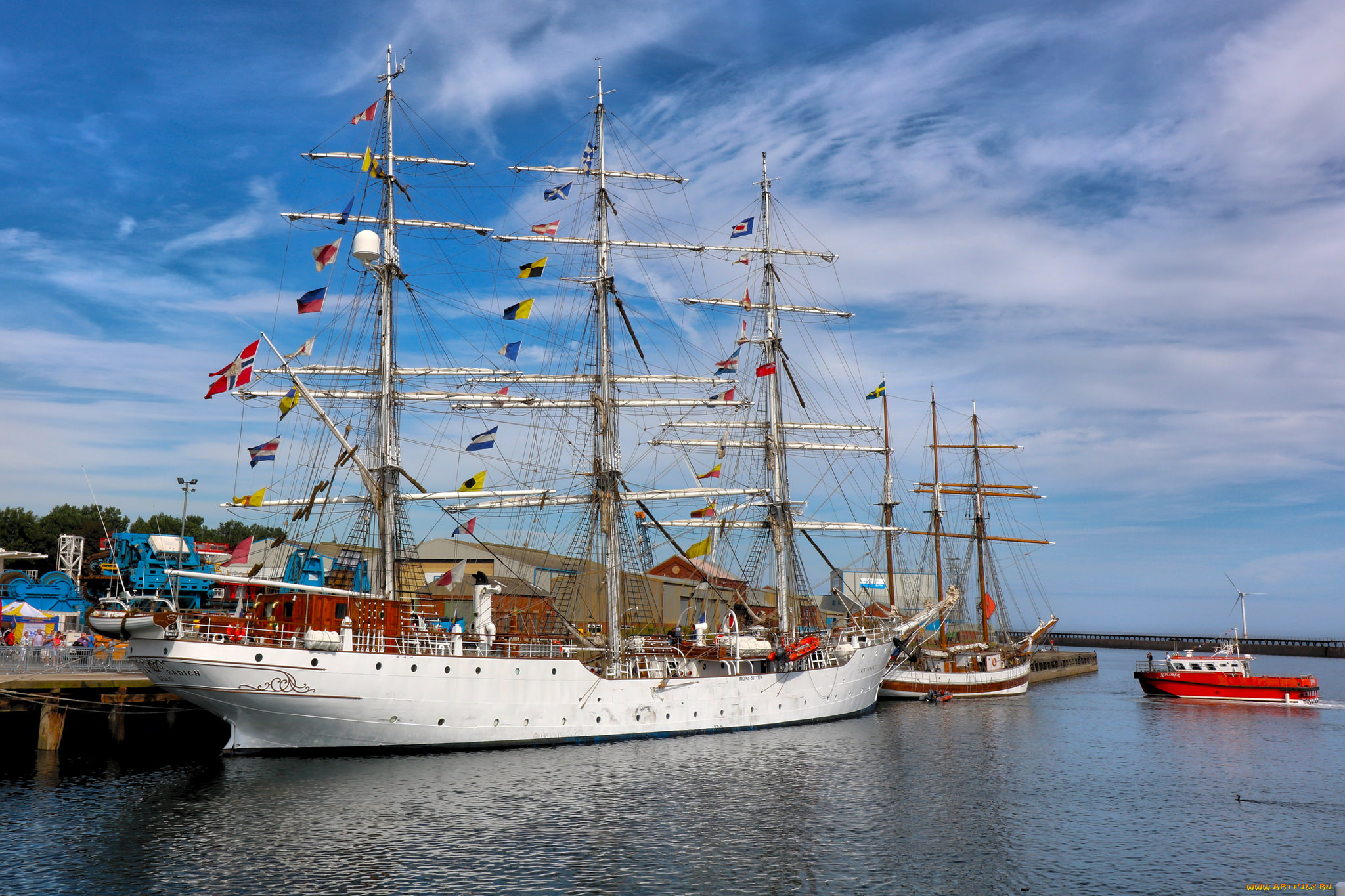 корабли, парусники, паруса, мачты