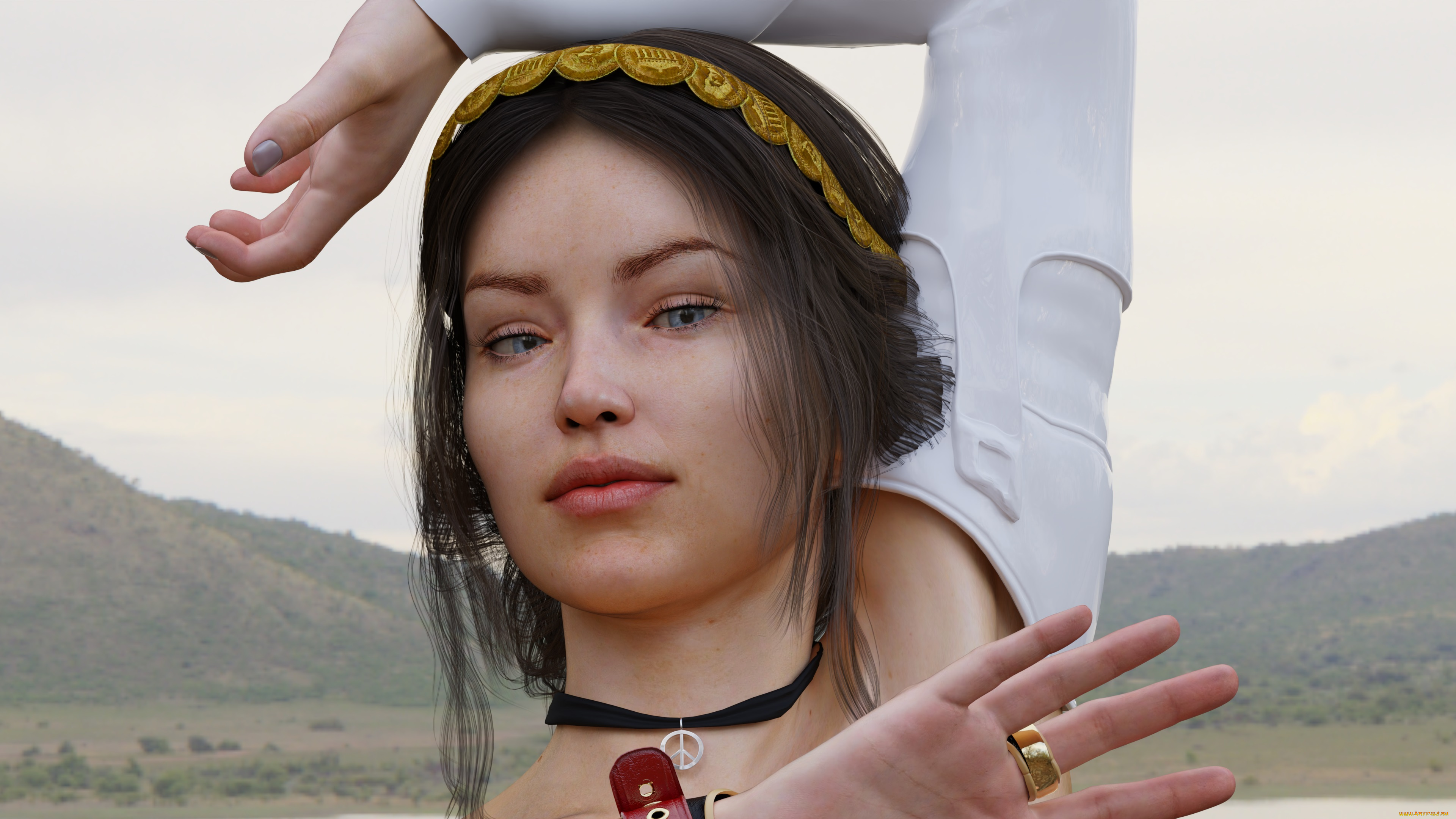 3д, графика, портрет, , portraits, девушка, взгляд, фон