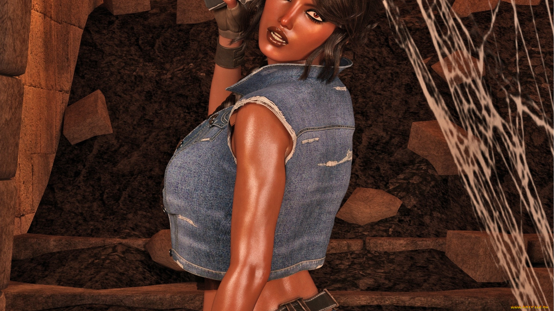 3д, графика, фантазия, , fantasy, девушка, взгляд, фон