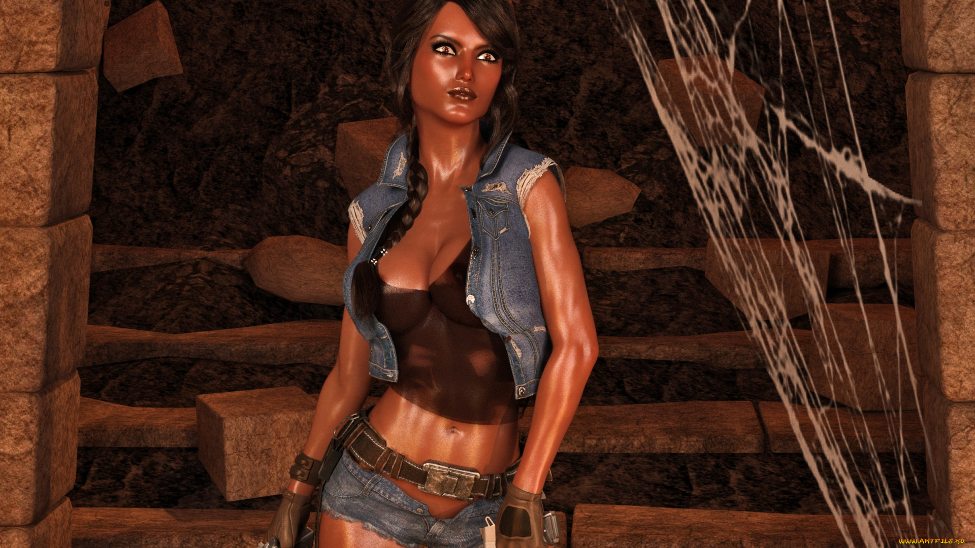 3д, графика, фантазия, , fantasy, фон, взгляд, девушка