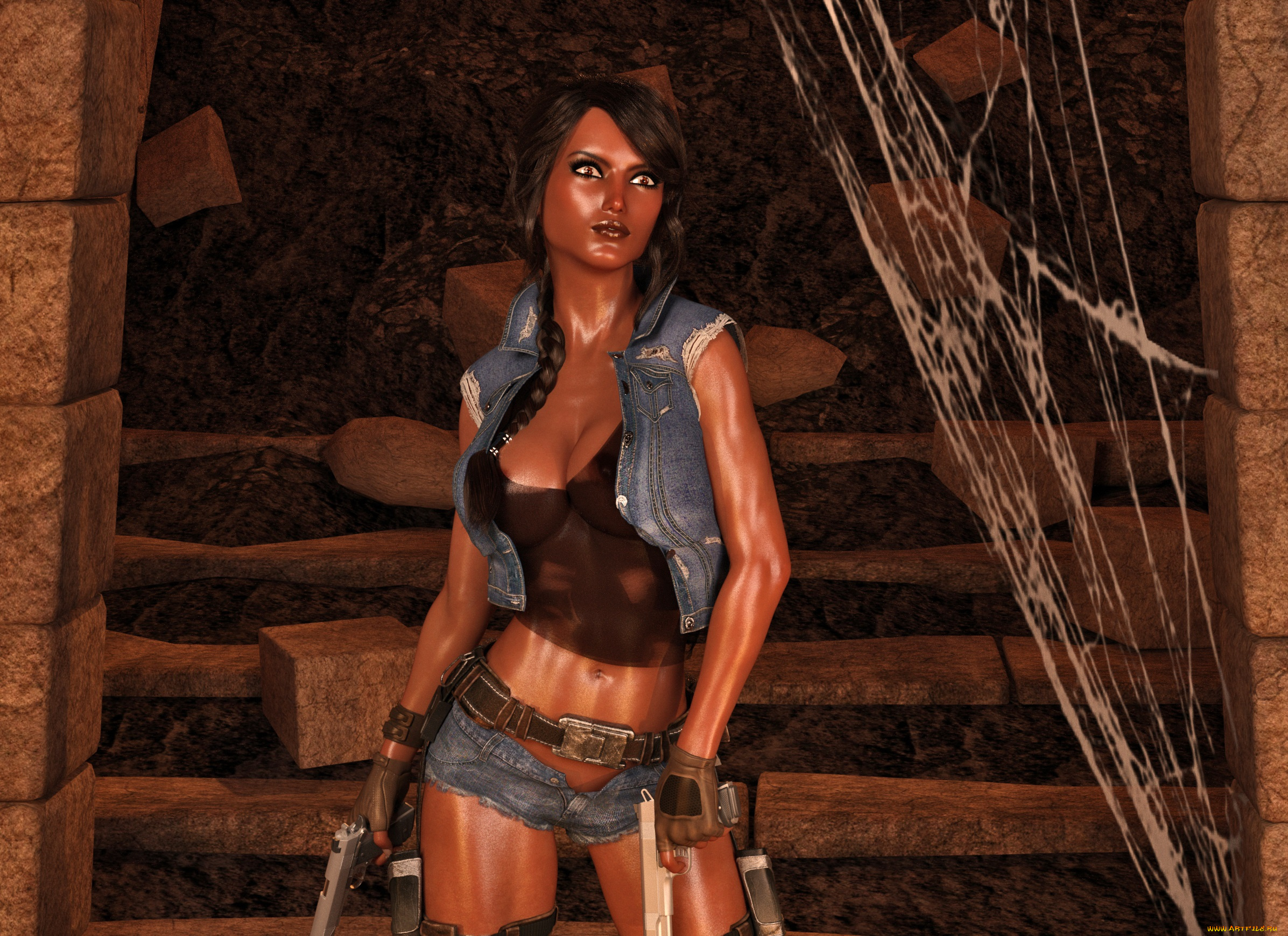 3д, графика, фантазия, , fantasy, фон, взгляд, девушка