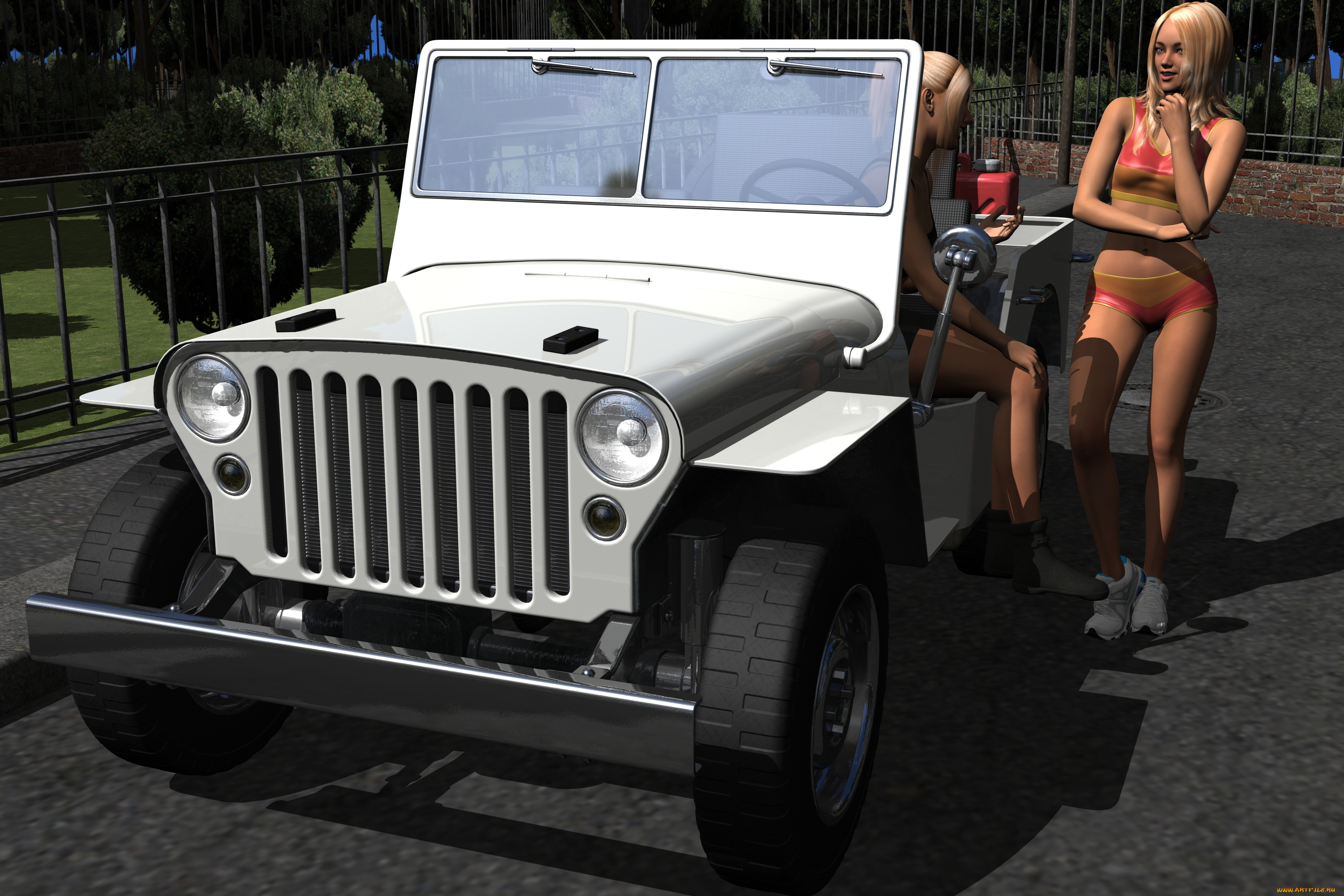 3д, графика, люди-авто, мото, , people-, car, , , moto, фон, взгляд, девушки