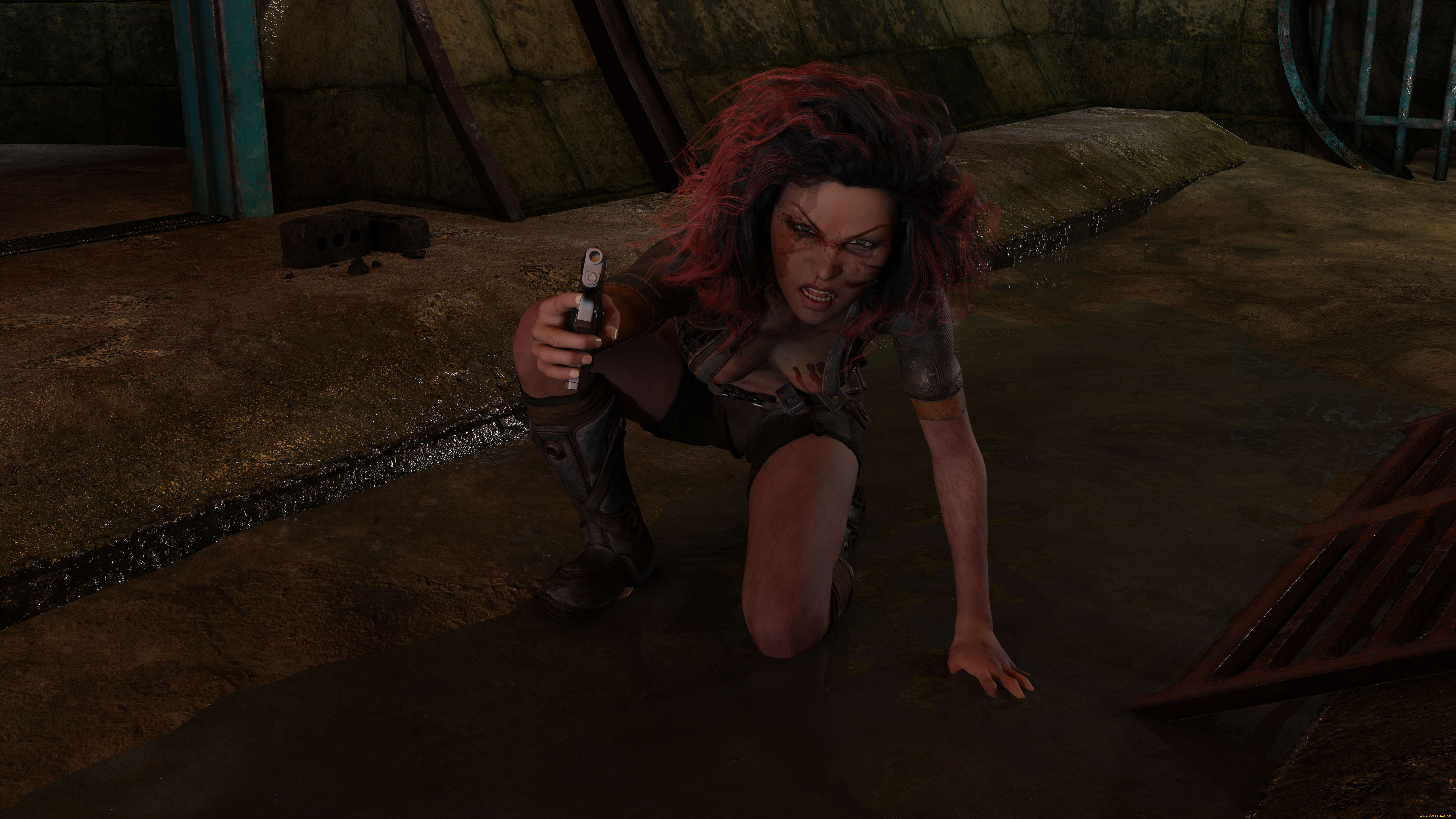 3д, графика, фантазия, , fantasy, фон, взгляд, девушка