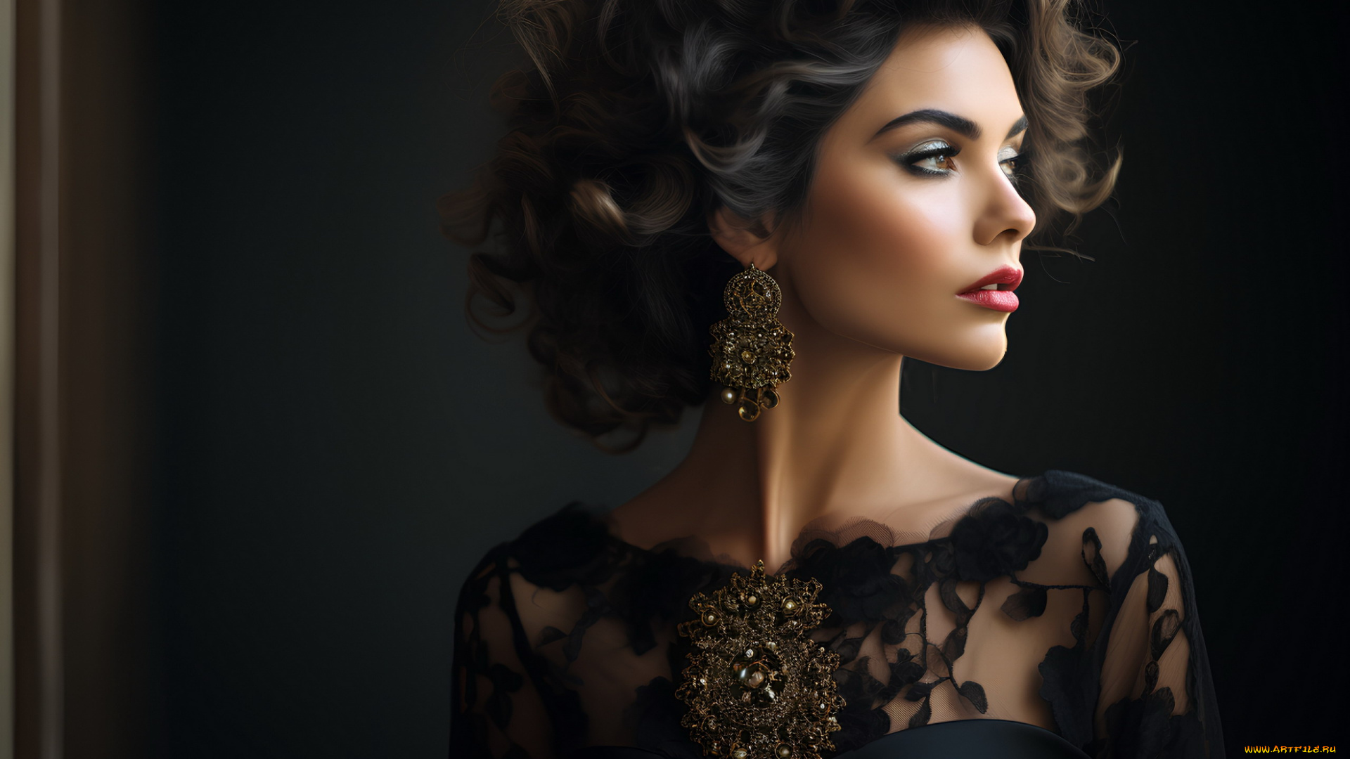 девушки, -, лица, , портреты, модель, портрет, брюнетка, серьги