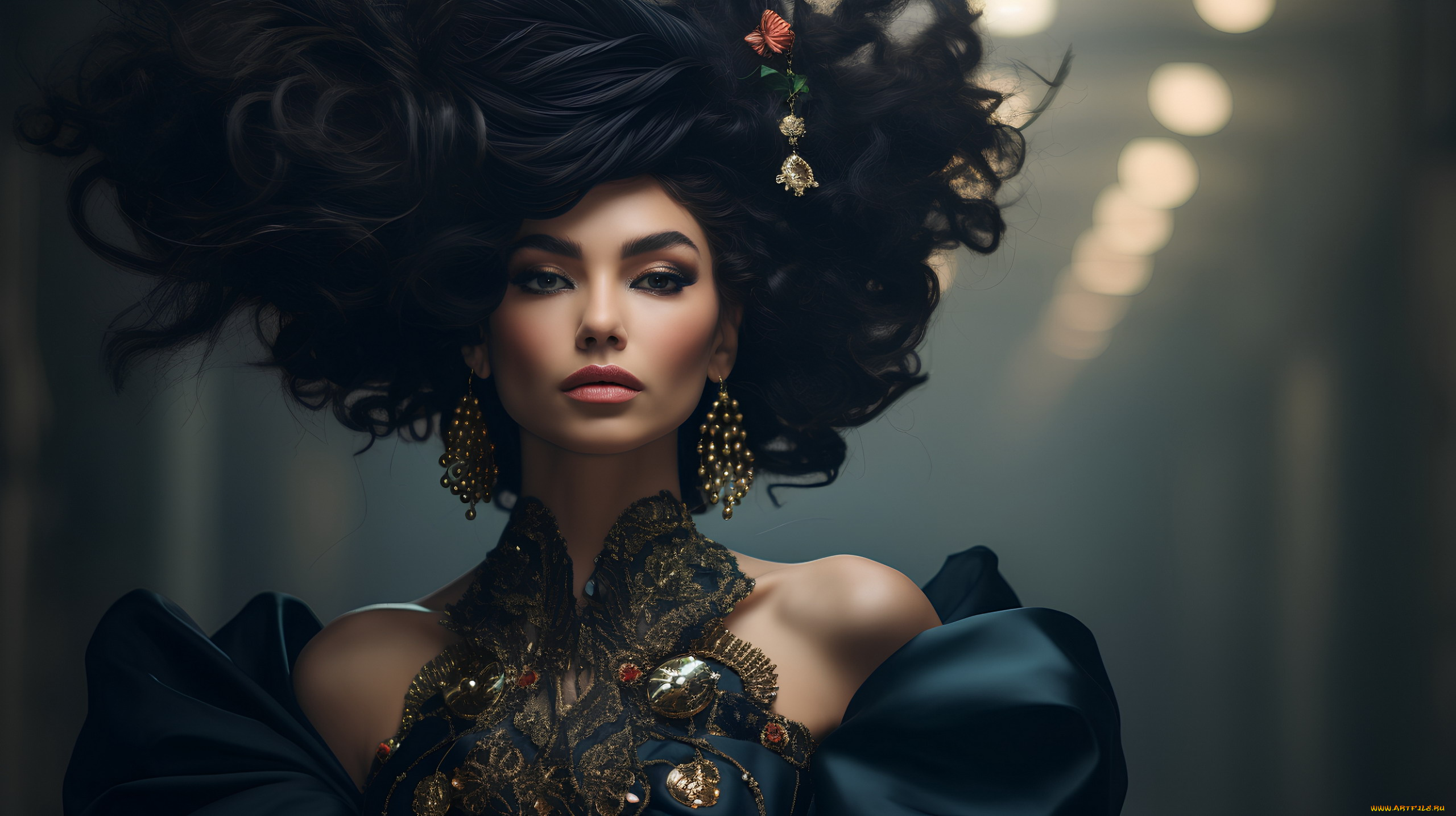 девушки, -, лица, , портреты, модель, портрет, брюнетка, серьги