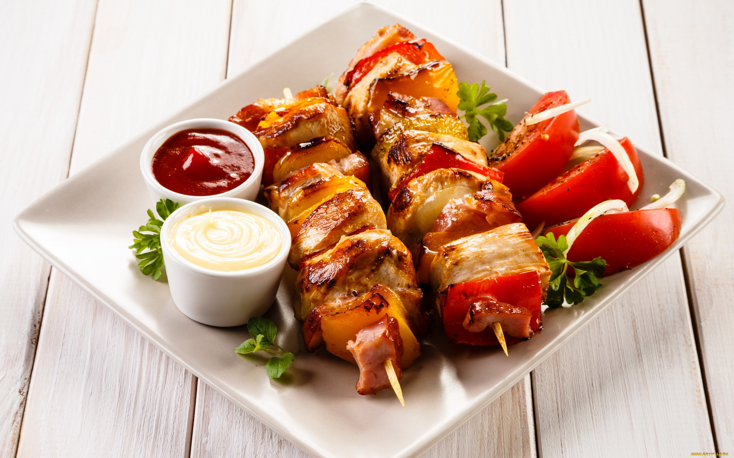 еда, шашлык, , барбекю, помидоры, соус