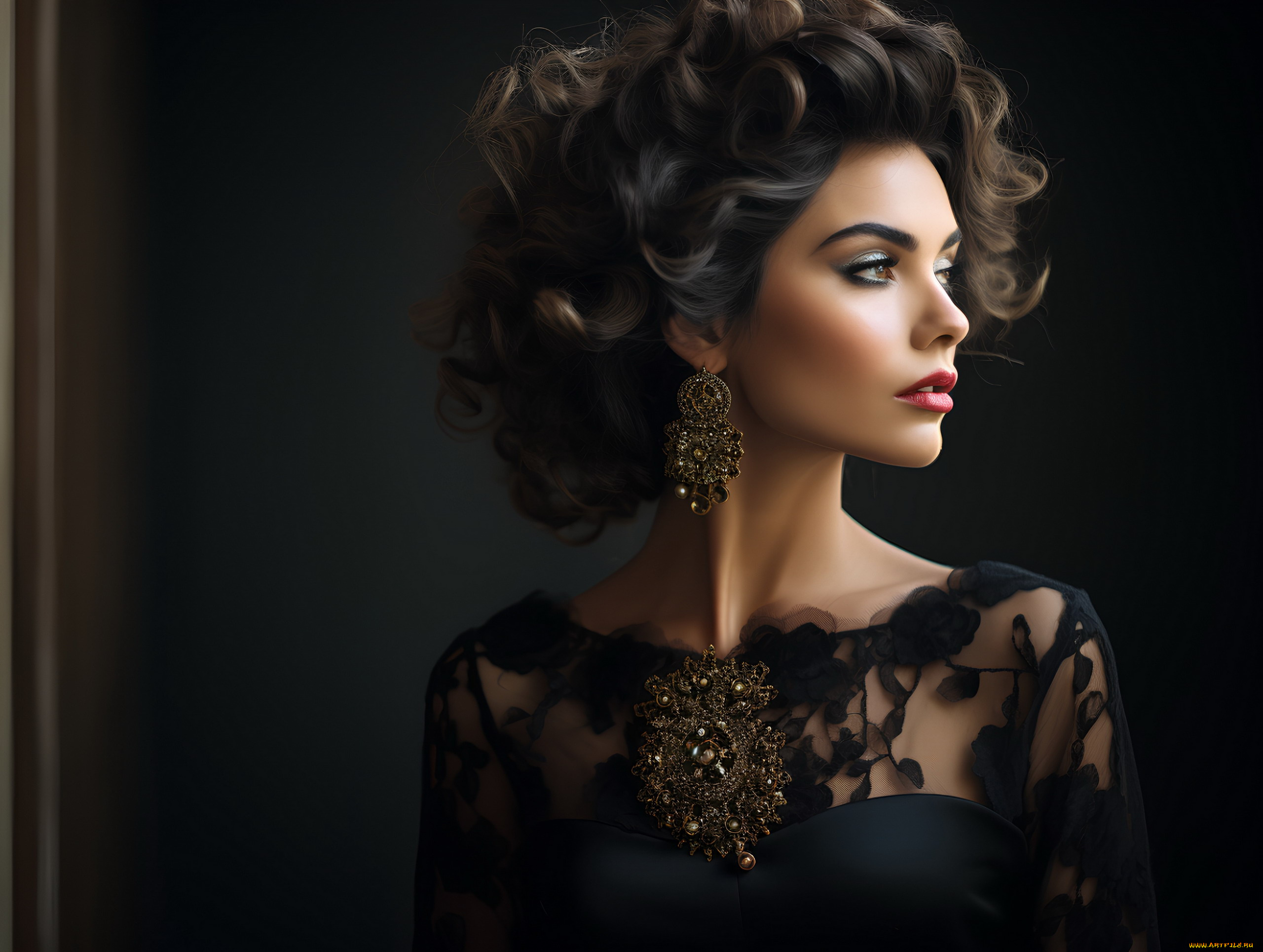 девушки, -, лица, , портреты, модель, портрет, брюнетка, серьги