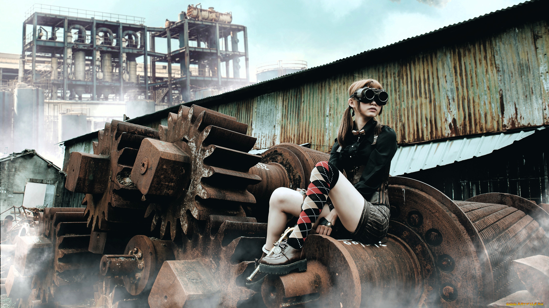 девушки, -, брюнетки, , шатенки, шатенка, очки, рубашка, шорты, гольфы