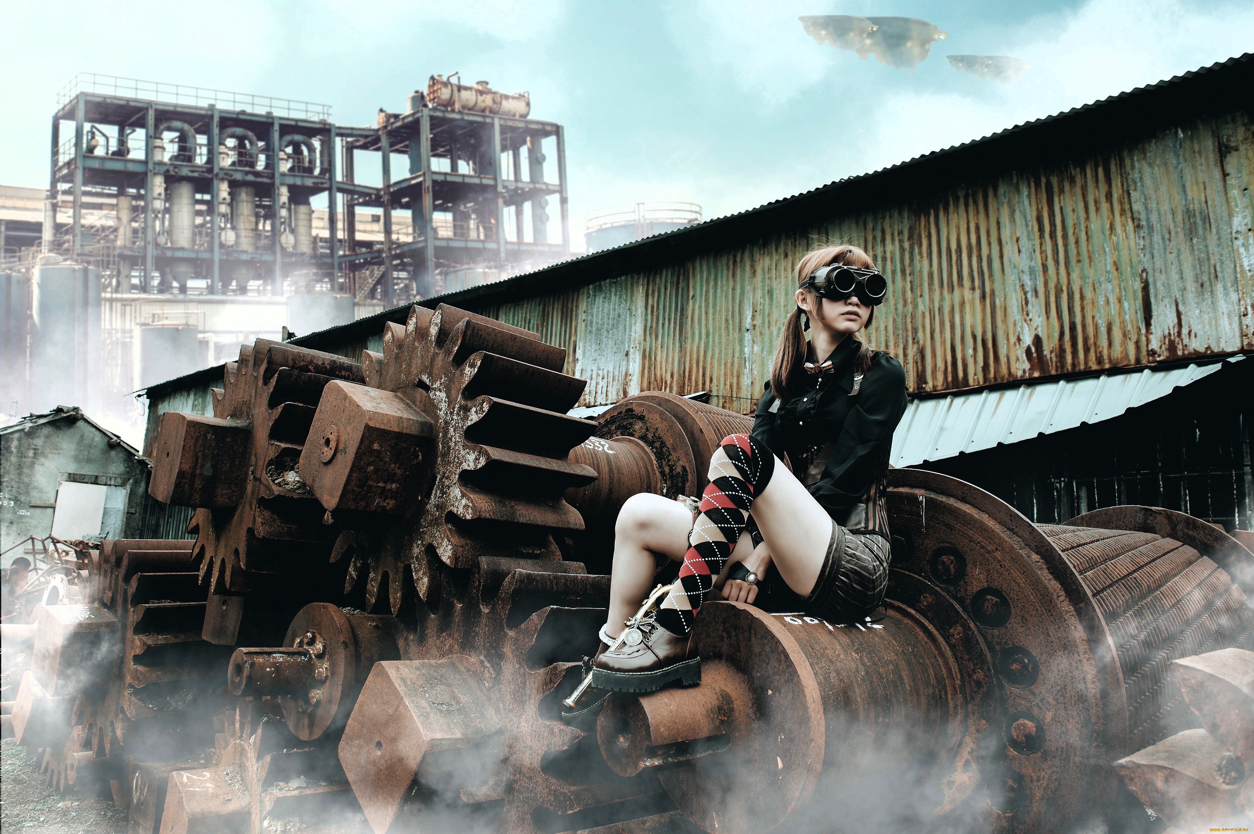 девушки, -, брюнетки, , шатенки, шатенка, очки, рубашка, шорты, гольфы