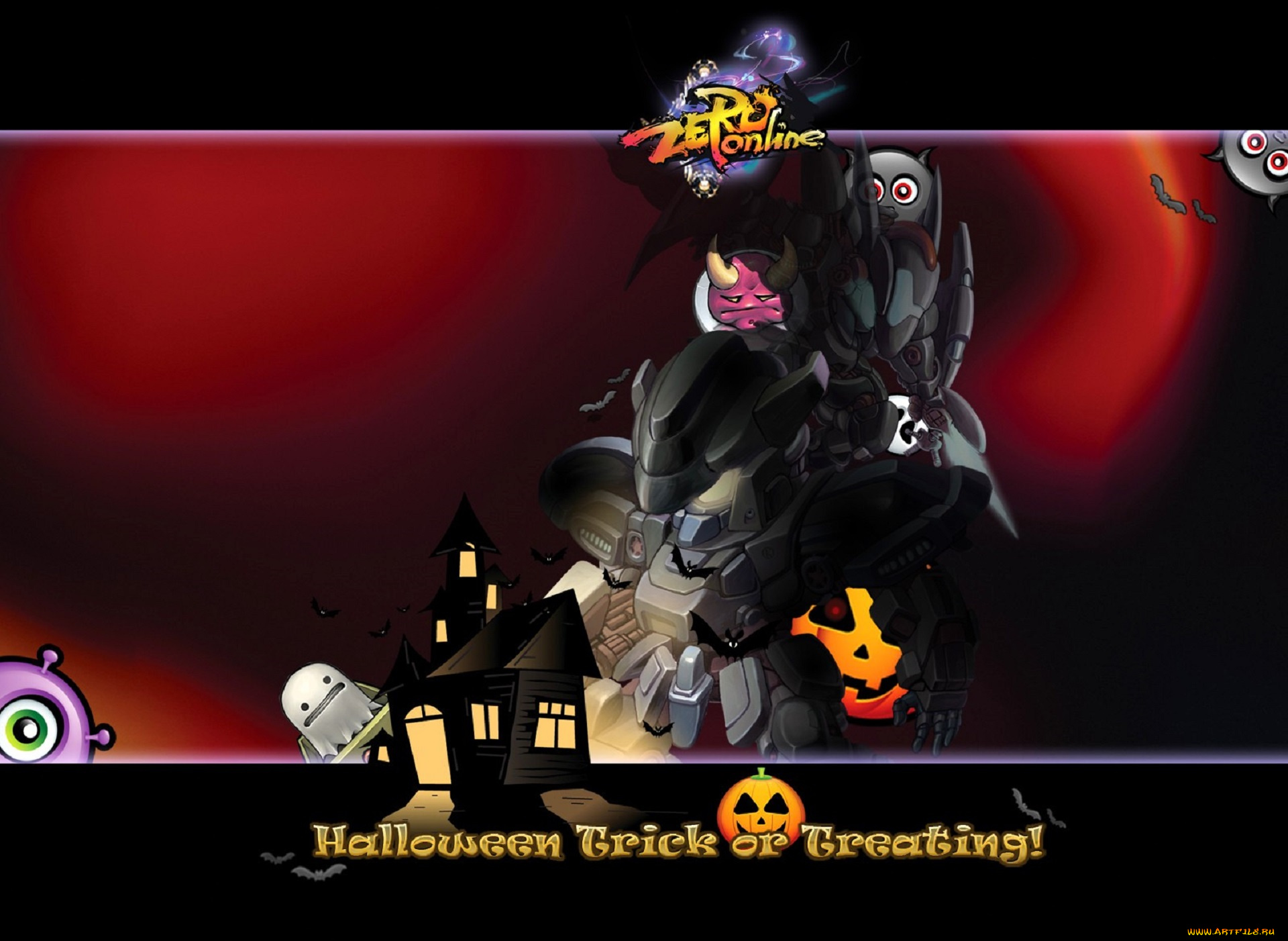видео, игры, zero, online, дом, робот, хэллоуин