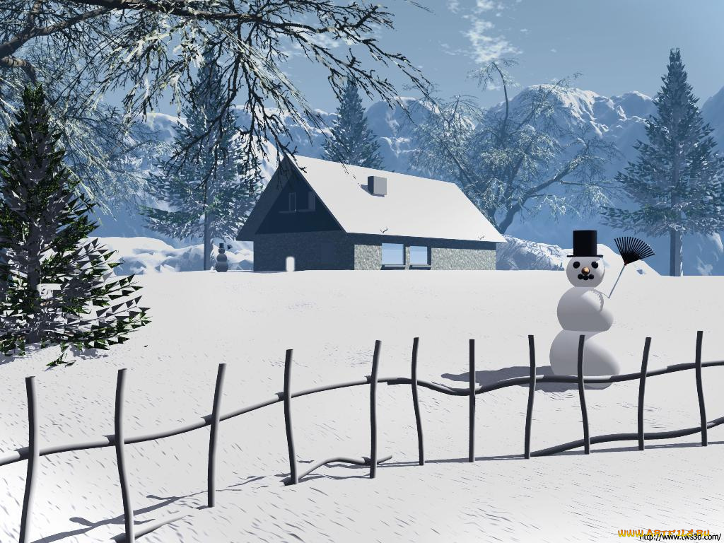 праздничные, 3д, графика, новый, год