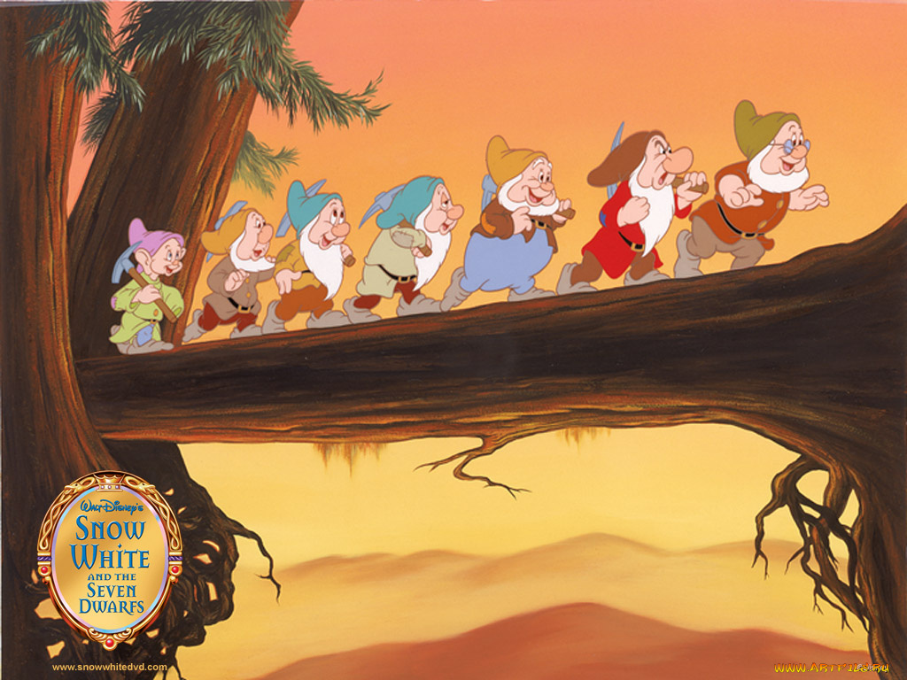 мультфильмы, snow, white, and, the, seven, dwarfs, disney, гномы