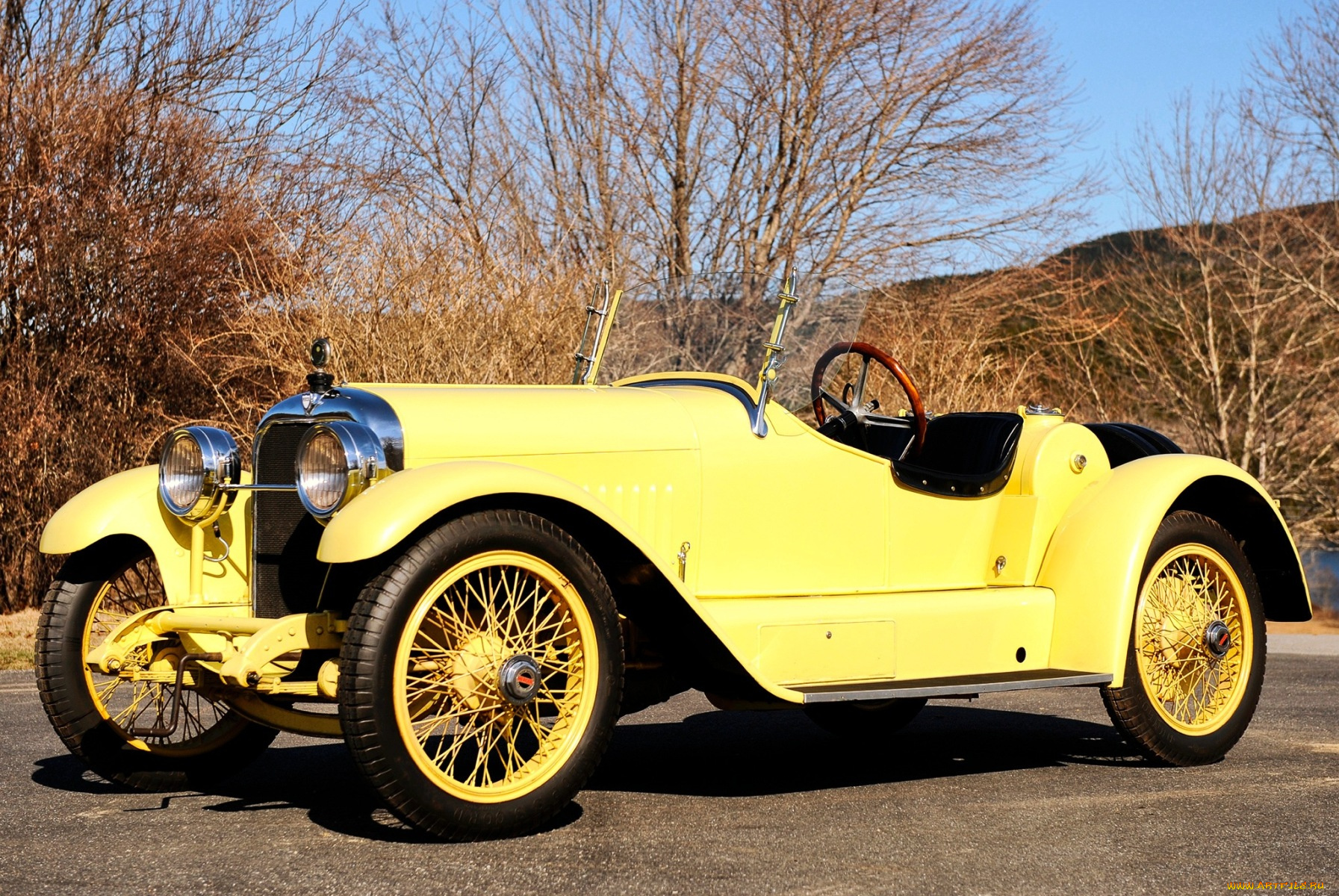 автомобили, классика, небо, деревья, автомобиль