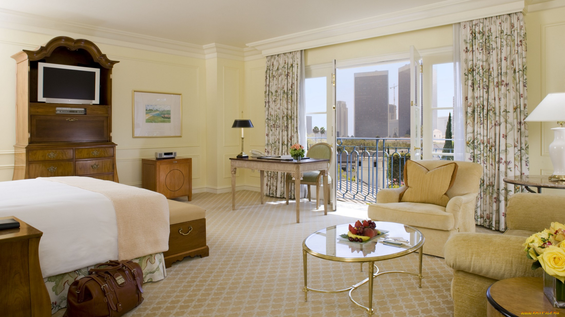 интерьер, спальня, подушка, шторы, стулья, столы