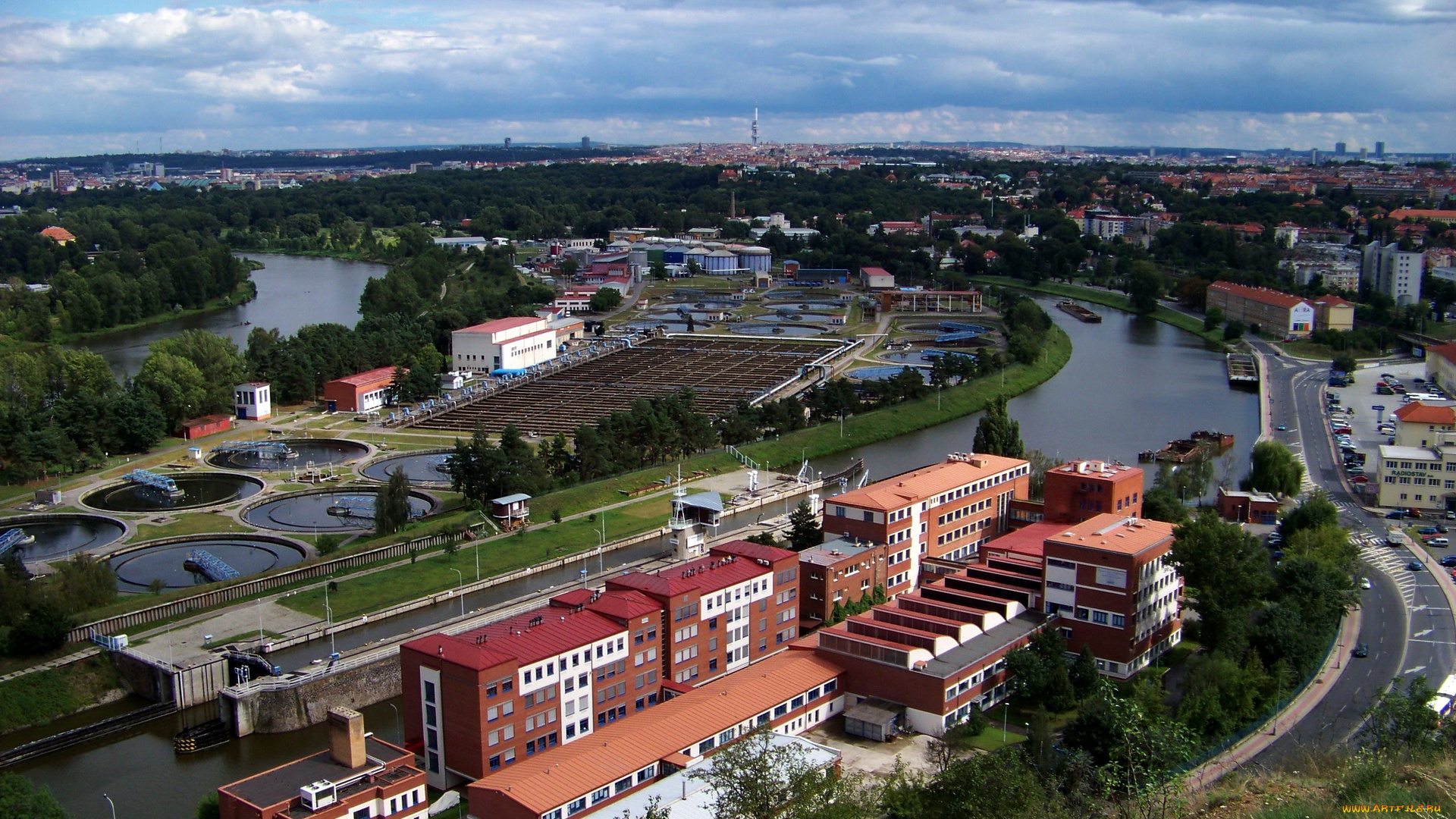 Чехия, прага, города, дома, река, vltava