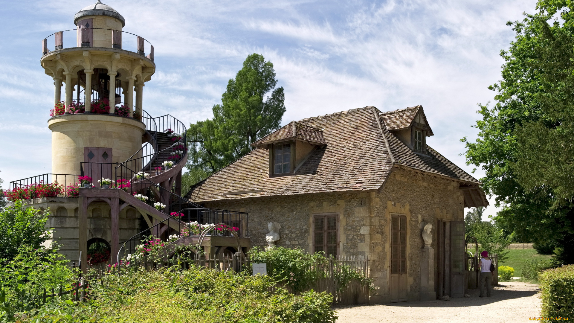 деревня, королевы, марии, антуанетты, versailles, франция, города, здания, дома, дом
