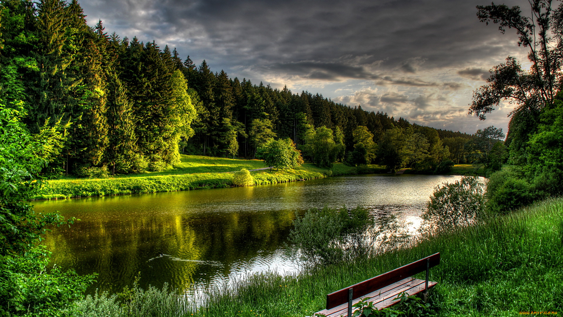 германия, альфдорф, природа, реки, озера, река, берег