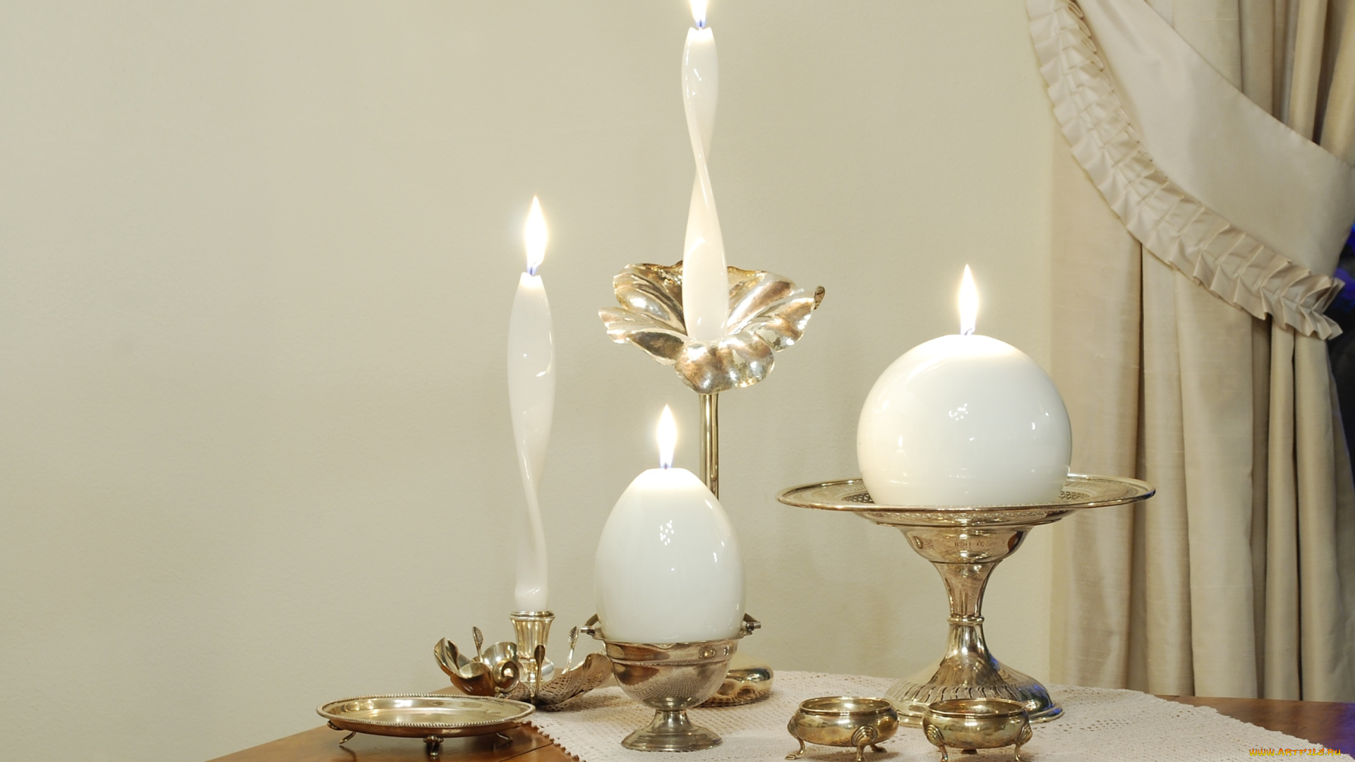 разное, свечи, пламя, подсвечники, красота